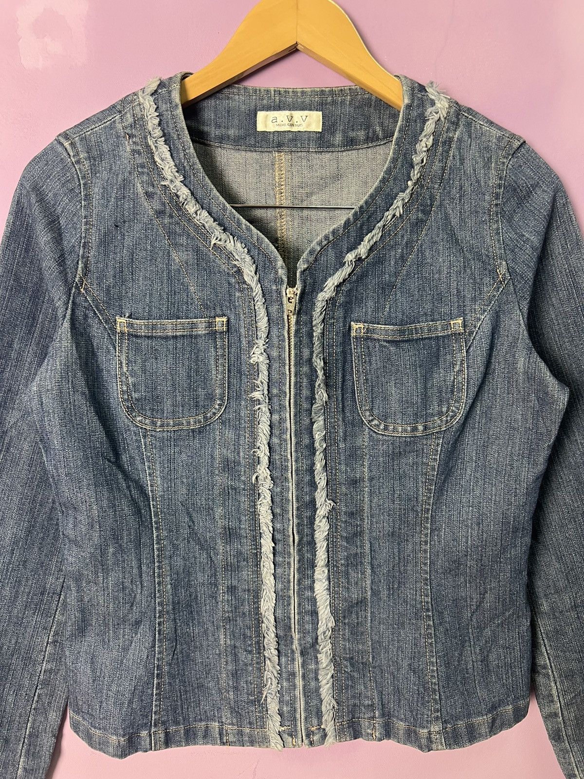 Michel Klein 🔥AVV Michel Klein Zipper Denim Jacket Size S / US 4 / IT 40 - 8 Thumbnail