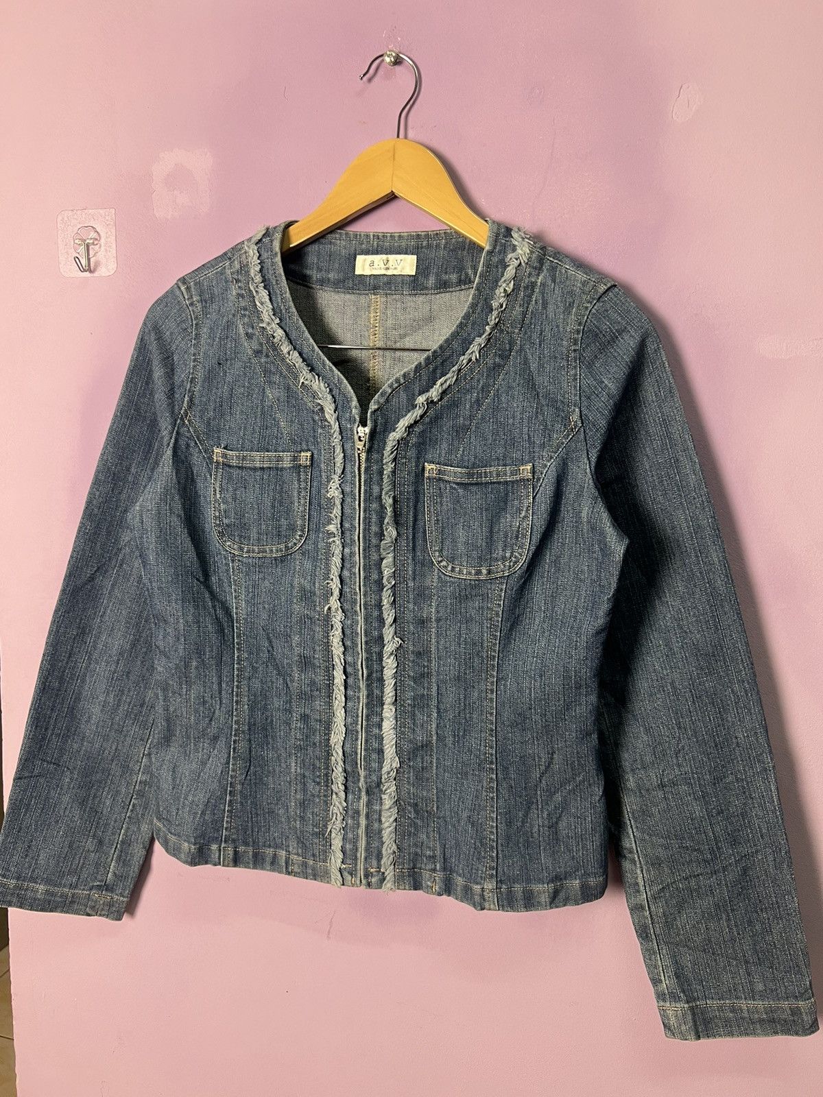 Michel Klein 🔥AVV Michel Klein Zipper Denim Jacket Size S / US 4 / IT 40 - 6 Thumbnail