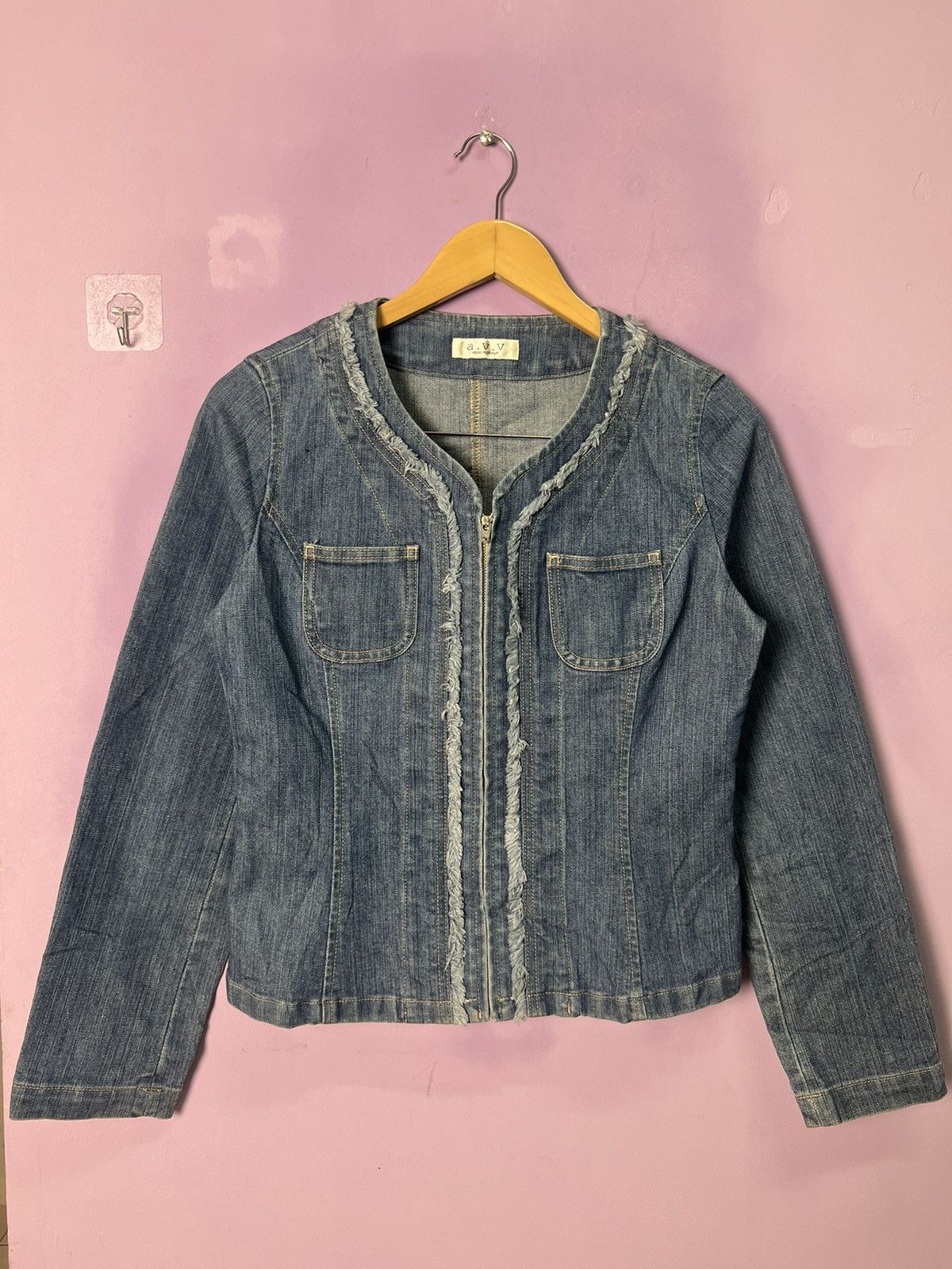 Michel Klein 🔥AVV Michel Klein Zipper Denim Jacket Size S / US 4 / IT 40 - 1 Thumbnail