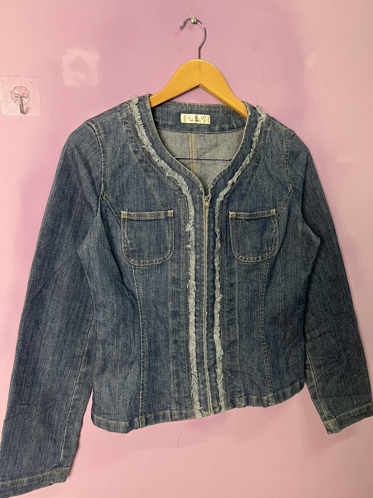 Michel Klein 🔥AVV Michel Klein Zipper Denim Jacket Size S / US 4 / IT 40 - 7 Thumbnail