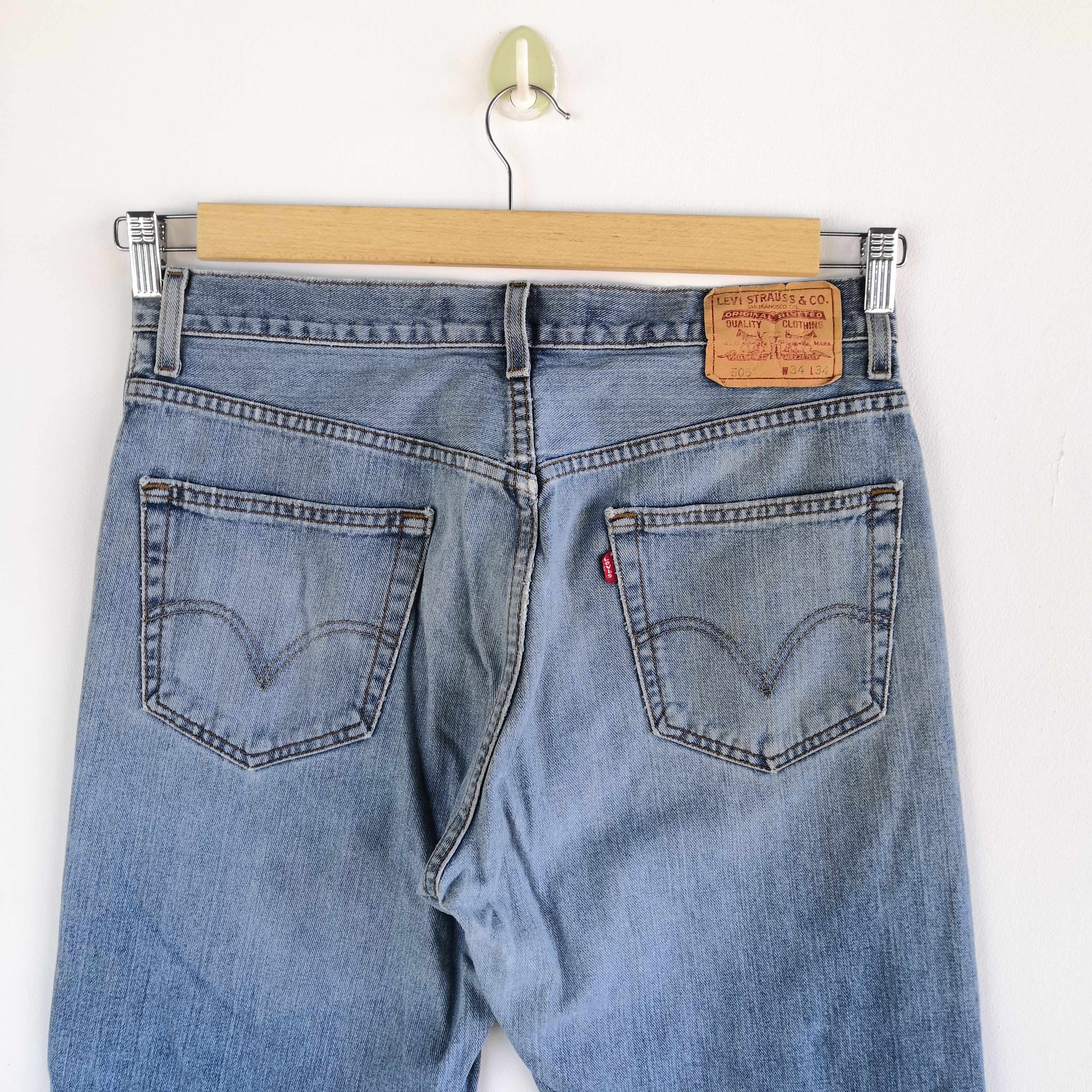 Levi's Vintage Levi's Distressed Jeans Levis 505 Light Wash Denim Size US 34 / EU 50 - 6 Thumbnail