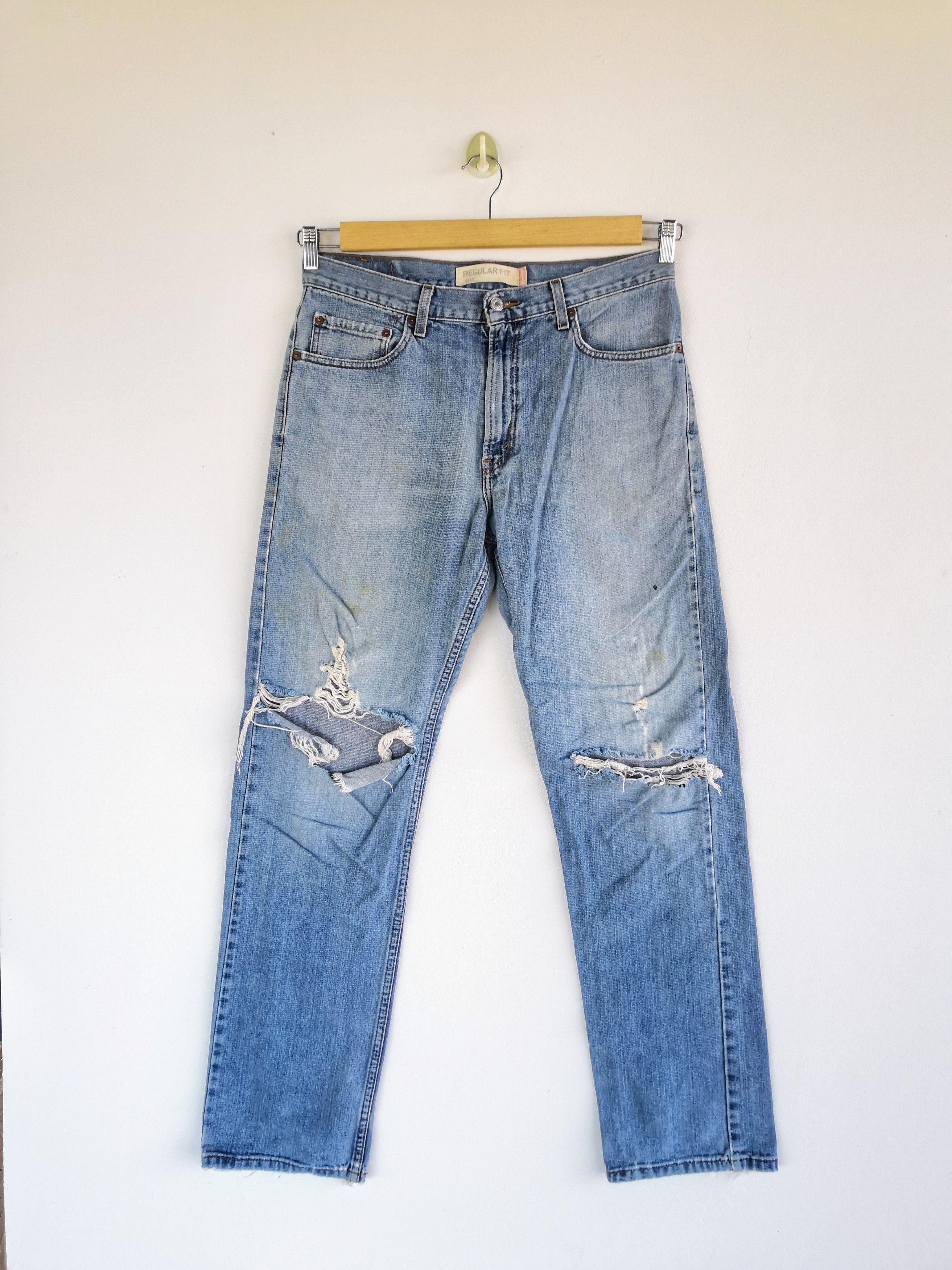 Levi's Vintage Levi's Distressed Jeans Levis 505 Light Wash Denim Size US 34 / EU 50 - 1 Thumbnail
