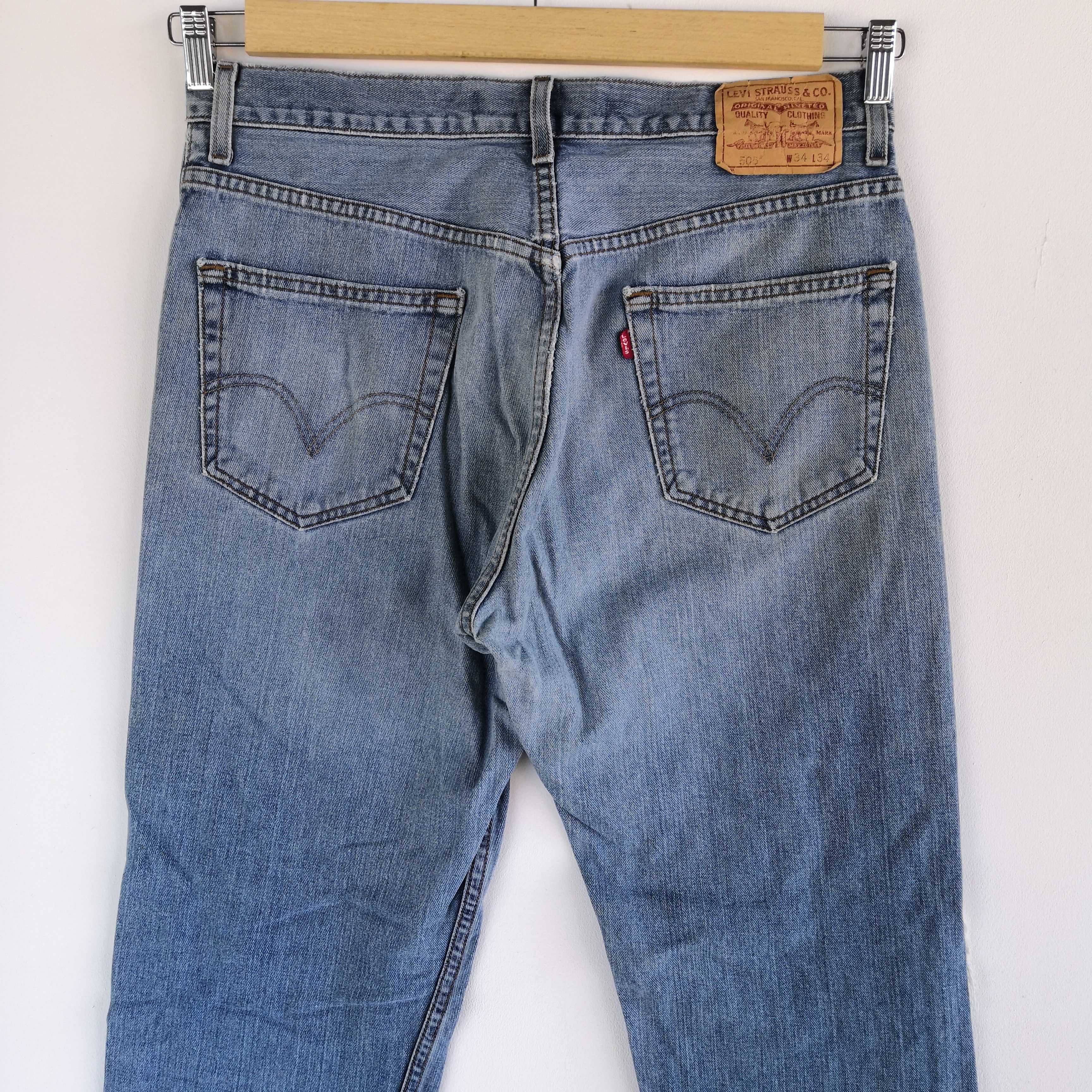 Levi's Vintage Levi's Distressed Jeans Levis 505 Light Wash Denim Size US 34 / EU 50 - 7 Thumbnail