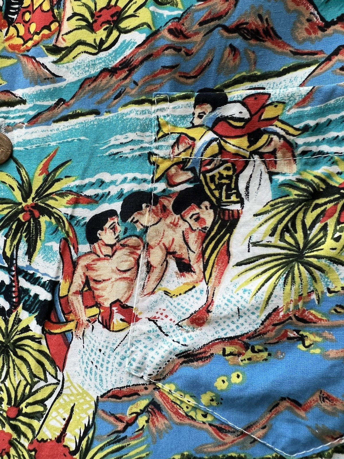 Vintage Vintage Kamehameha Hula Girl Fisherman Hawaiian Rayon Shirt Size US M / EU 48-50 / 2 - 8 Thumbnail