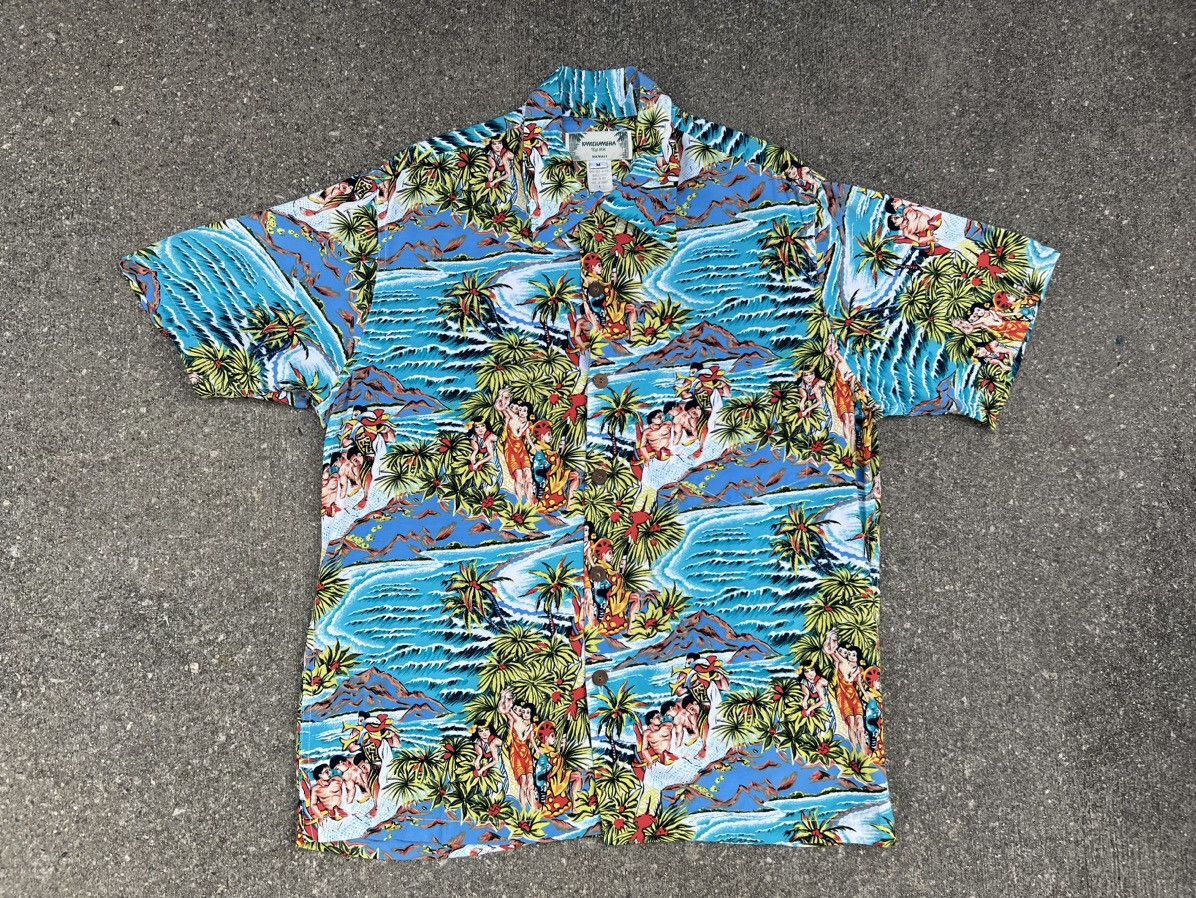 Vintage Vintage Kamehameha Hula Girl Fisherman Hawaiian Rayon Shirt Size US M / EU 48-50 / 2 - 1 Thumbnail