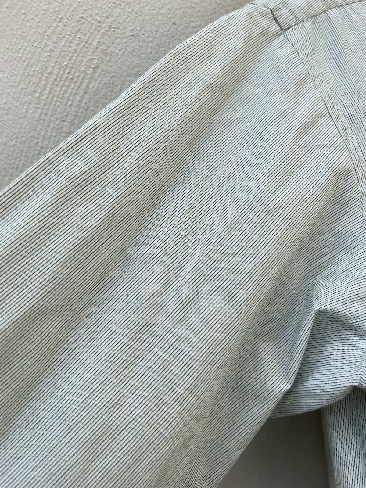 Comme des Garcons Homme Vintage 90s CDGH Dirty Stains Striped Button Shirt Trashed Size US L / EU 52-54 / 3 - 14 Thumbnail