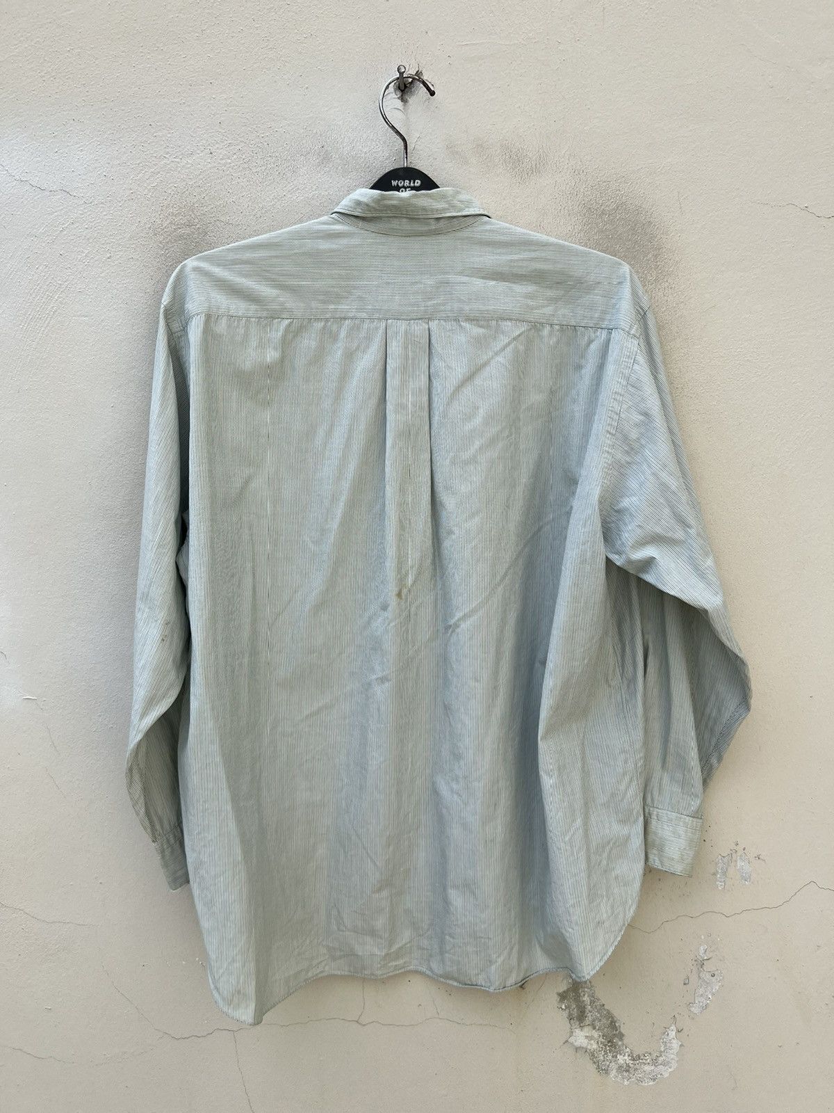 Comme des Garcons Homme Vintage 90s CDGH Dirty Stains Striped Button Shirt Trashed Size US L / EU 52-54 / 3 - 17 Thumbnail