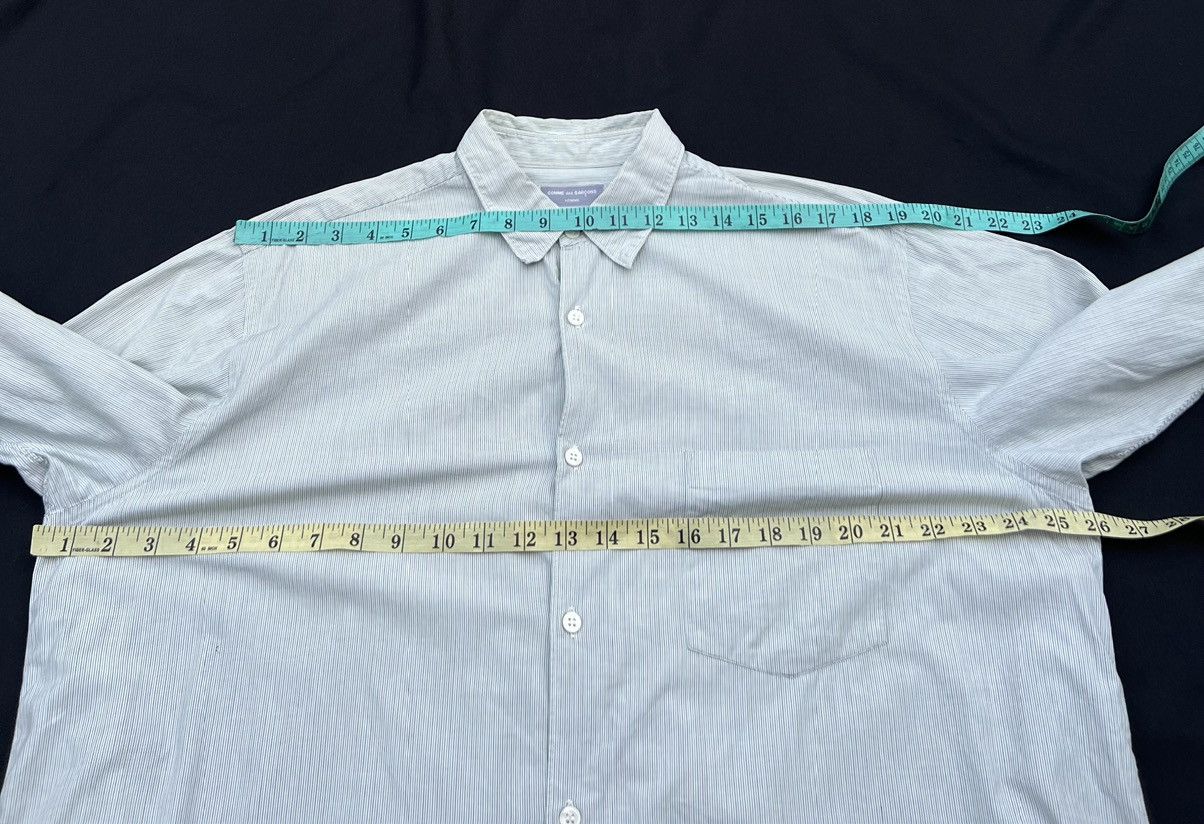 Comme des Garcons Homme Vintage 90s CDGH Dirty Stains Striped Button Shirt Trashed Size US L / EU 52-54 / 3 - 2 Thumbnail
