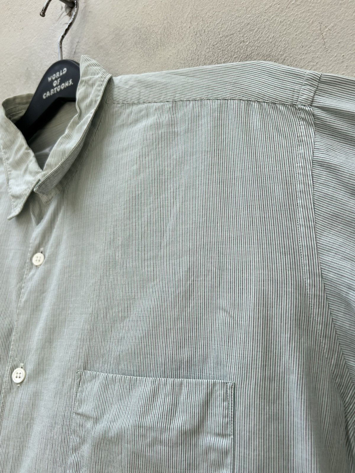 Comme des Garcons Homme Vintage 90s CDGH Dirty Stains Striped Button Shirt Trashed Size US L / EU 52-54 / 3 - 12 Thumbnail