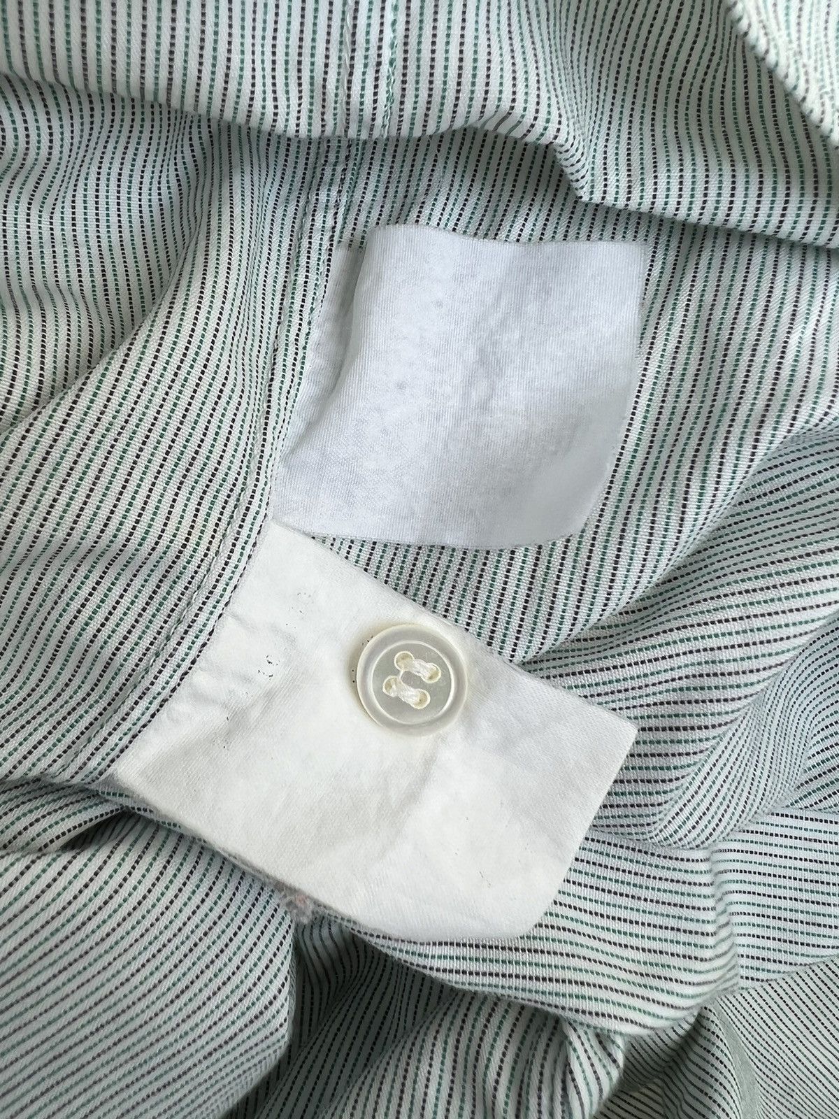 Comme des Garcons Homme Vintage 90s CDGH Dirty Stains Striped Button Shirt Trashed Size US L / EU 52-54 / 3 - 24 Thumbnail
