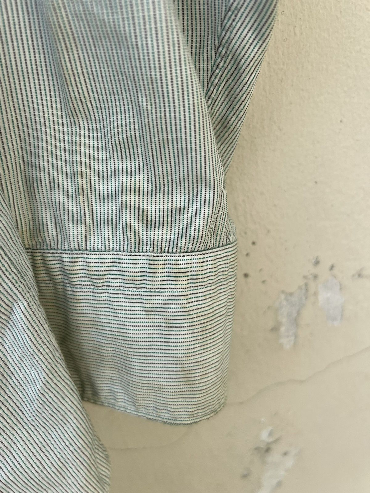 Comme des Garcons Homme Vintage 90s CDGH Dirty Stains Striped Button Shirt Trashed Size US L / EU 52-54 / 3 - 19 Thumbnail