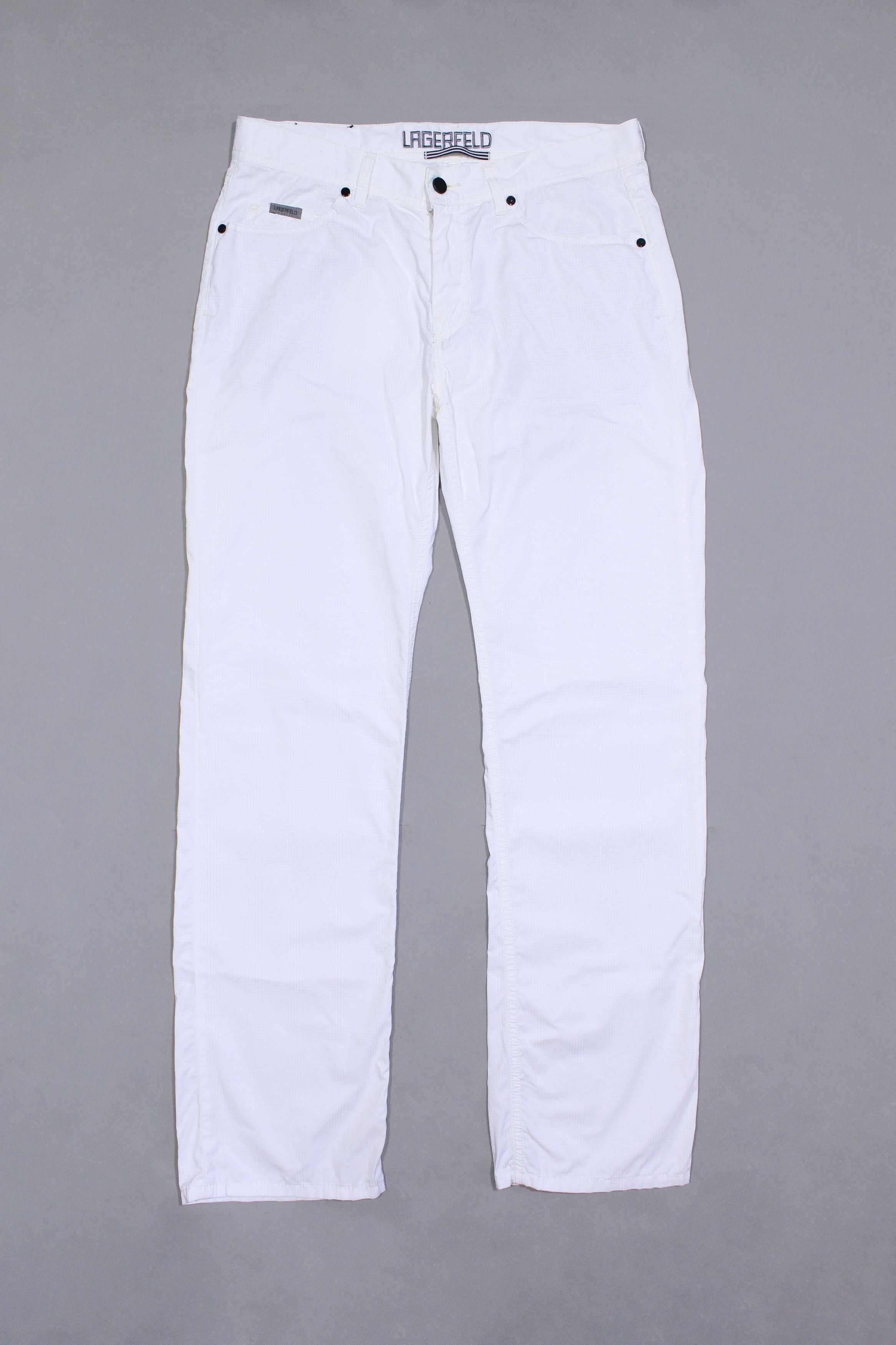 Karl Lagerfeld Lagerfeld White Textured Chino Pants Size US 32 / EU 48 - 1 Thumbnail