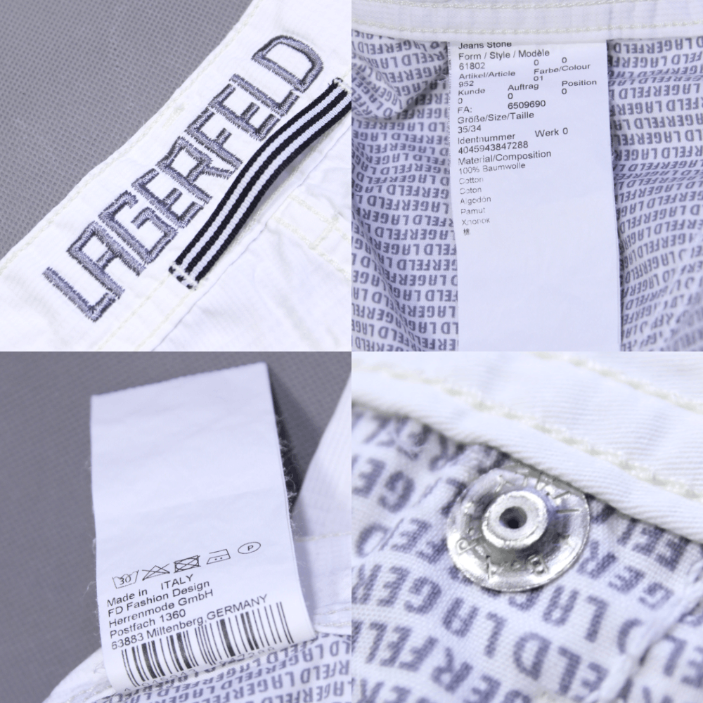 Karl Lagerfeld Lagerfeld White Textured Chino Pants Size US 32 / EU 48 - 11 Thumbnail
