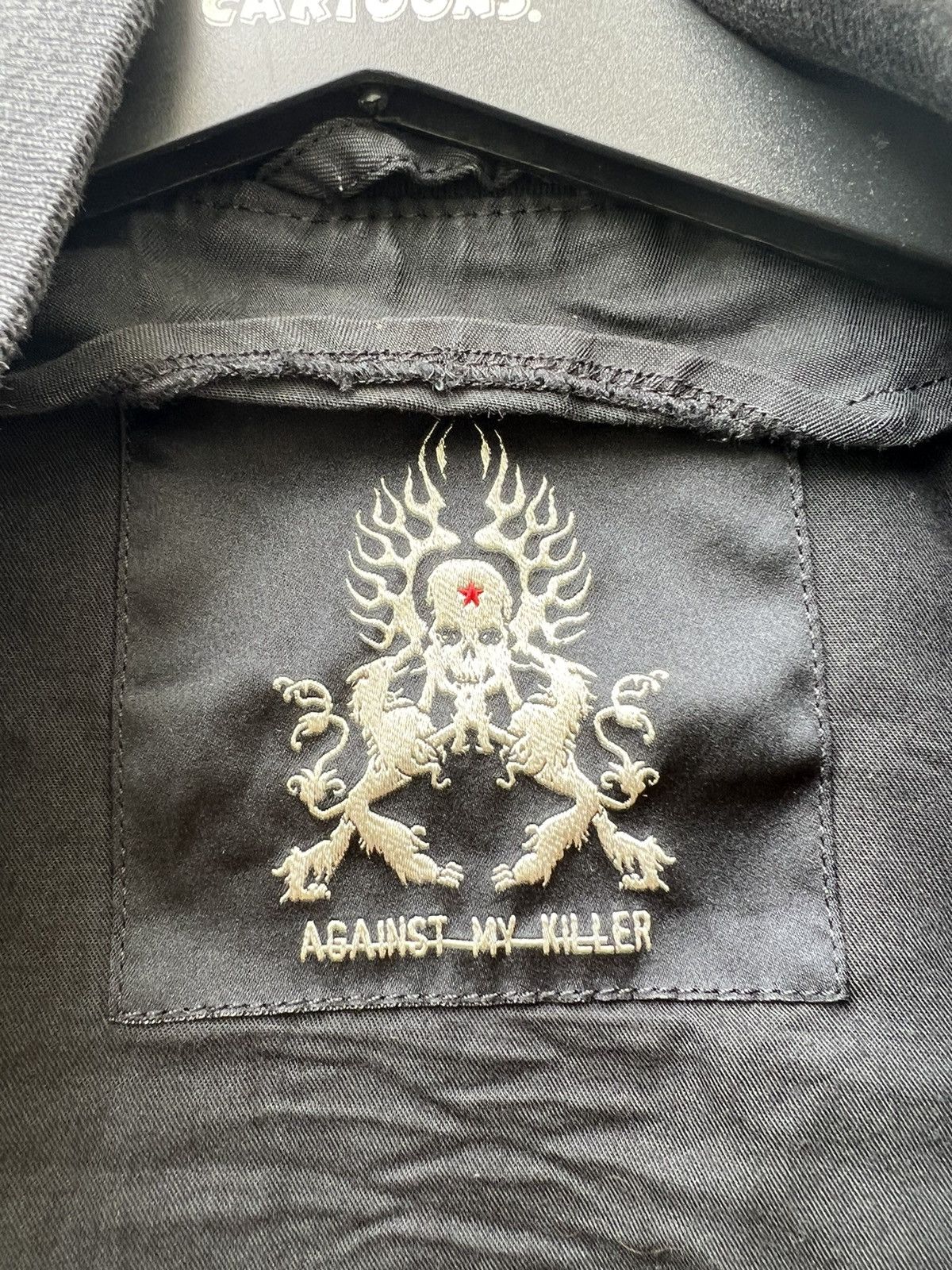 Andrew Mackenzie × Vintage Vintage Against My Killer Viscose Blend Black Biker Jacket Size US M / EU 48-50 / 2 - 13 Thumbnail