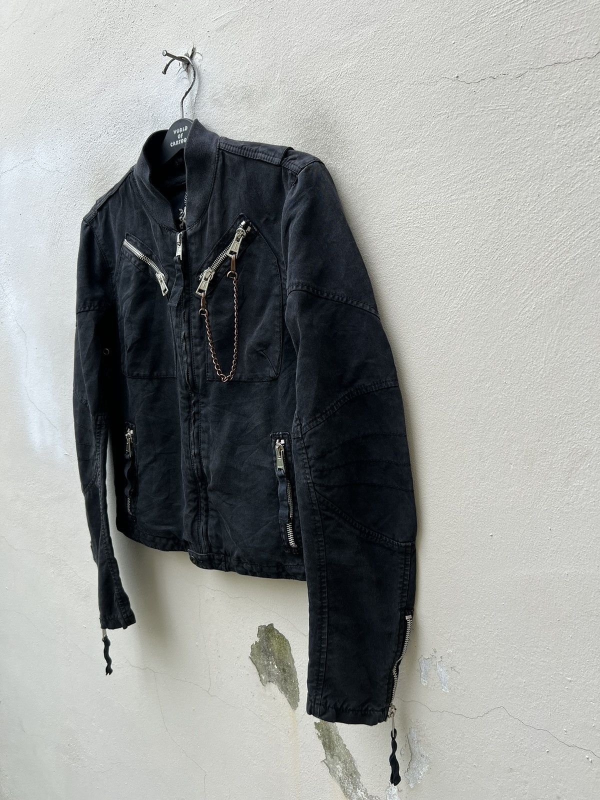 Andrew Mackenzie × Vintage Vintage Against My Killer Viscose Blend Black Biker Jacket Size US M / EU 48-50 / 2 - 3 Thumbnail