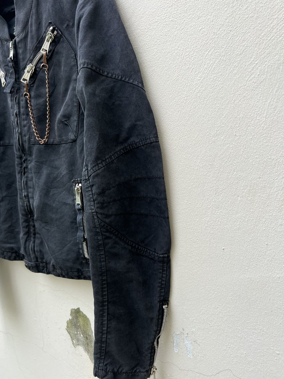 Andrew Mackenzie × Vintage Vintage Against My Killer Viscose Blend Black Biker Jacket Size US M / EU 48-50 / 2 - 4 Thumbnail