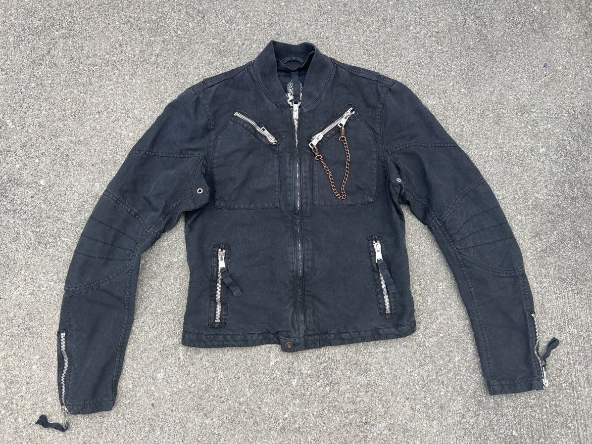 Andrew Mackenzie × Vintage Vintage Against My Killer Viscose Blend Black Biker Jacket Size US M / EU 48-50 / 2 - 17 Thumbnail