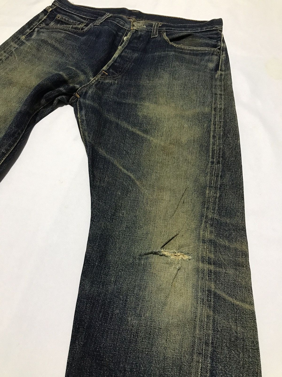 Rusty Vintage Denim Distressed Selvedge Jeans Size US 32 / EU 48 - 4 Thumbnail