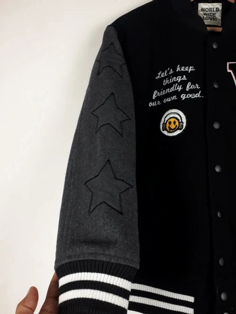 Japanese Brand × Vintage Vintage Worldwide Love Stars Varsity Jacket Size US S / EU 44-46 / 1 - 4 Thumbnail