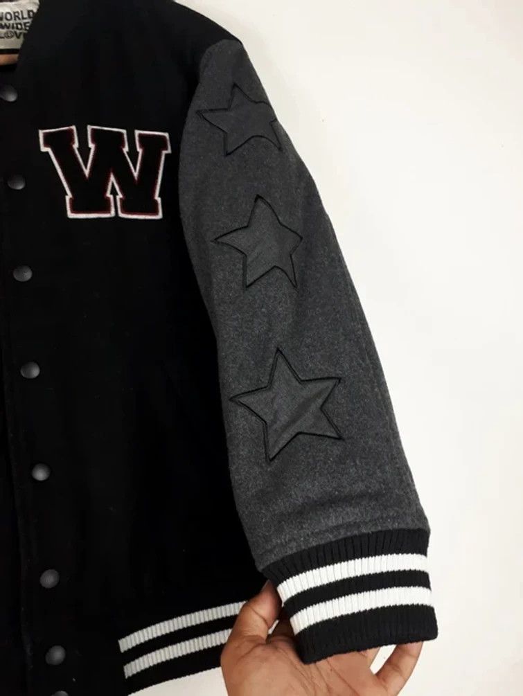Japanese Brand × Vintage Vintage Worldwide Love Stars Varsity Jacket Size US S / EU 44-46 / 1 - 5 Thumbnail