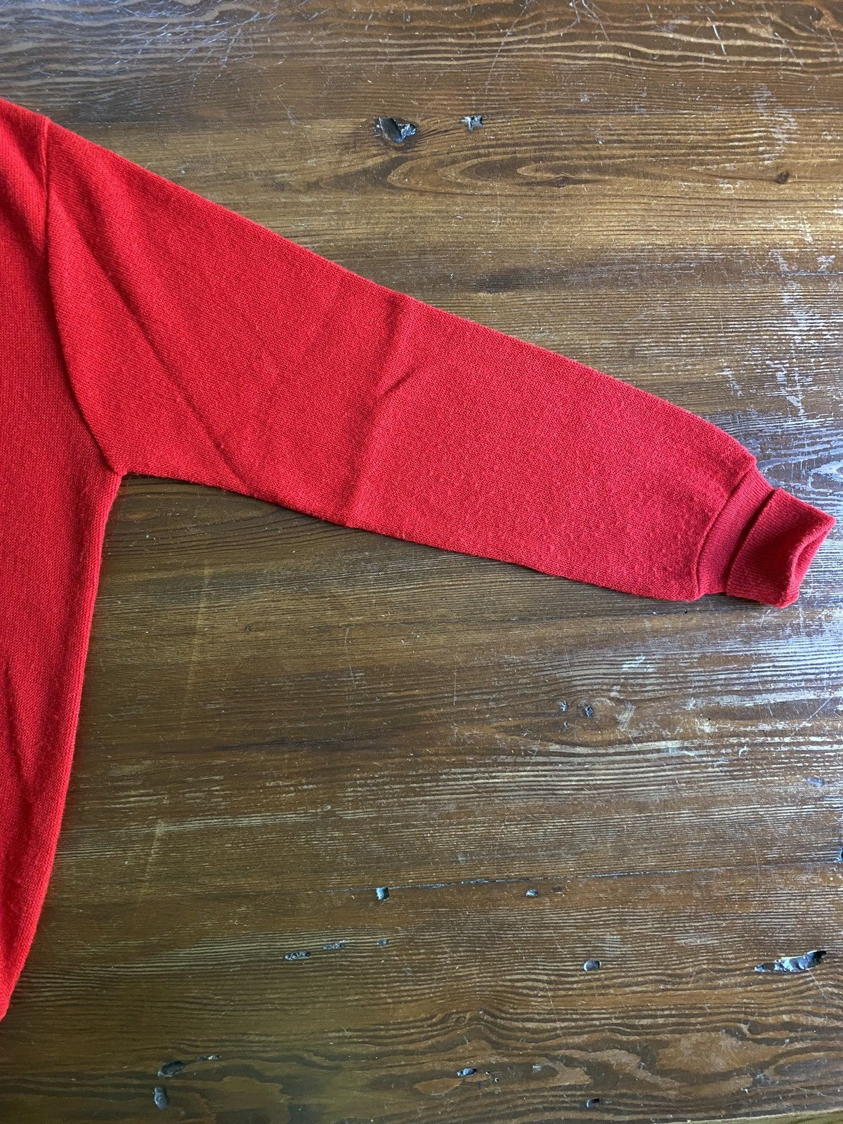Lacoste Vintage 70’s Lacoste Red V-Neck Knit Sweater Size US L / EU 52-54 / 3 - 7 Thumbnail