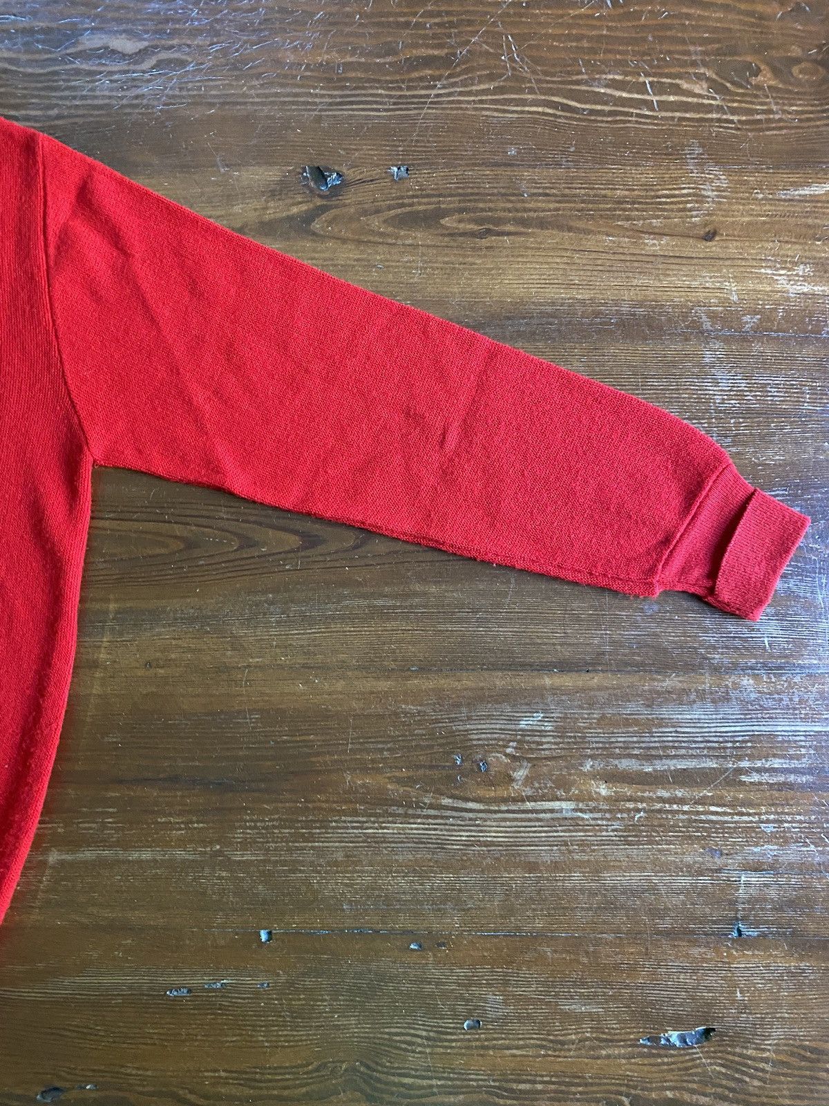 Lacoste Vintage 70’s Lacoste Red V-Neck Knit Sweater Size US L / EU 52-54 / 3 - 10 Thumbnail