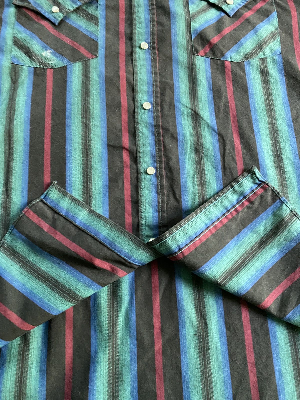 Vintage Vintage 80’s Ely Cattleman Striped Pearl Snap Button Up Size US L / EU 52-54 / 3 - 4 Thumbnail