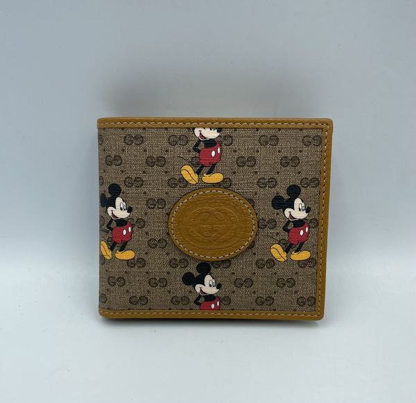 Gucci x Disney Vintage GG Supreme Mickey Mouse Bifold Wallet