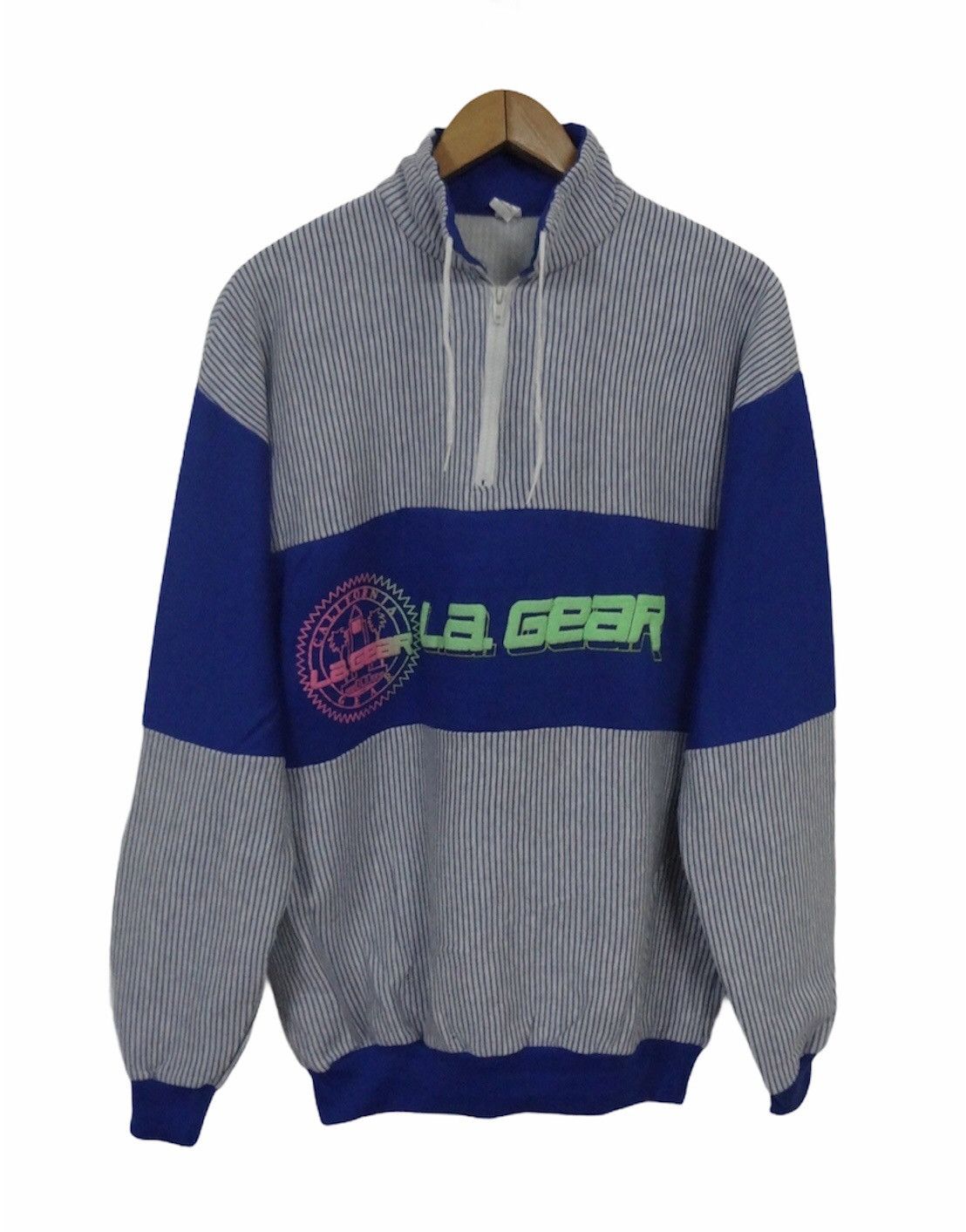 La Gear × Vintage Vintage L.A. GEAR Stripe Big Logo Sweatshirt Made in U.S.A. Size US XL / EU 56 / 4 - 1 Thumbnail