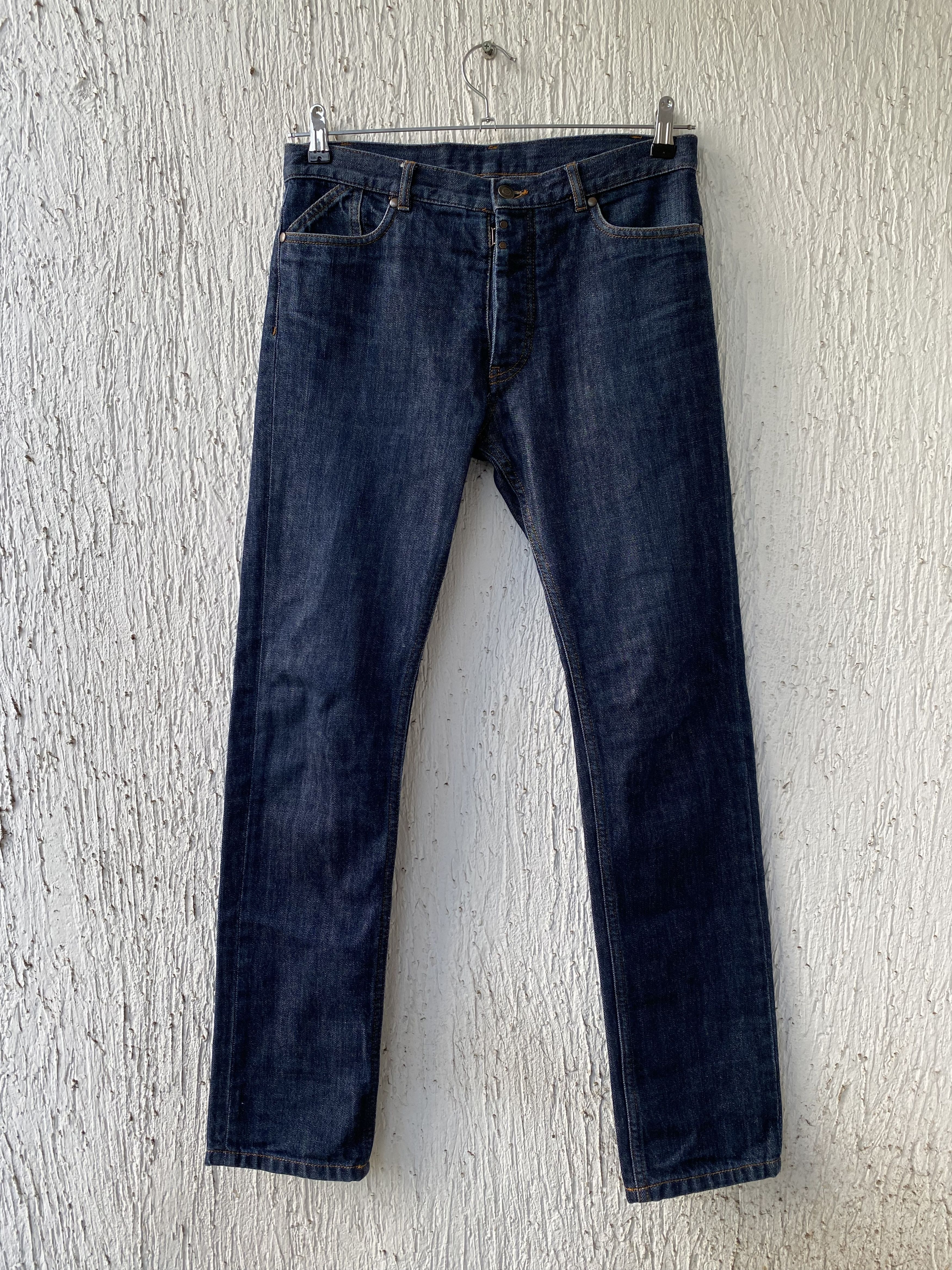 image of Maison Margiela Garment Dyed Slim Jeans in Indigo, Men's (Size 30)