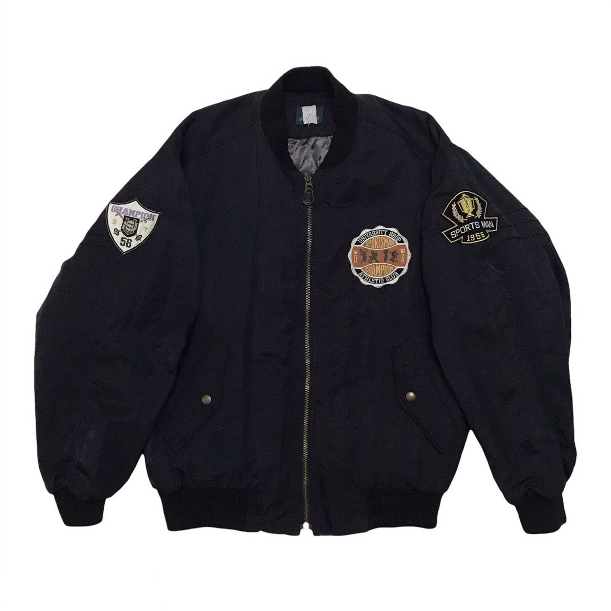 Japanese Brand University Shop Sportsman Champion Bomber Jacket Size US L / EU 52-54 / 3 - 1 Thumbnail