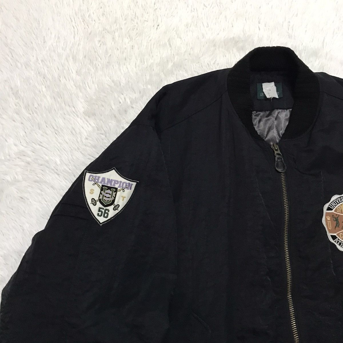 Japanese Brand University Shop Sportsman Champion Bomber Jacket Size US L / EU 52-54 / 3 - 3 Thumbnail