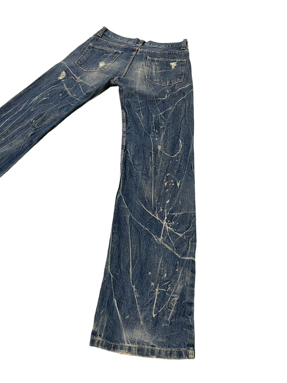 Japanese Brand Painter Distress Jeans Nylaus Acid Wash Regular Denim 6🟦 Size US 31 - 14 Thumbnail