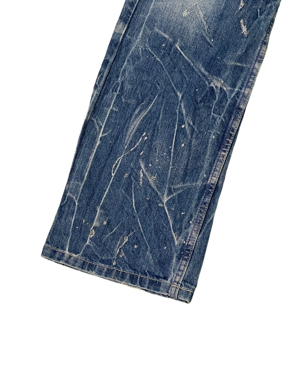 Japanese Brand Painter Distress Jeans Nylaus Acid Wash Regular Denim 6🟦 Size US 31 - 5 Thumbnail