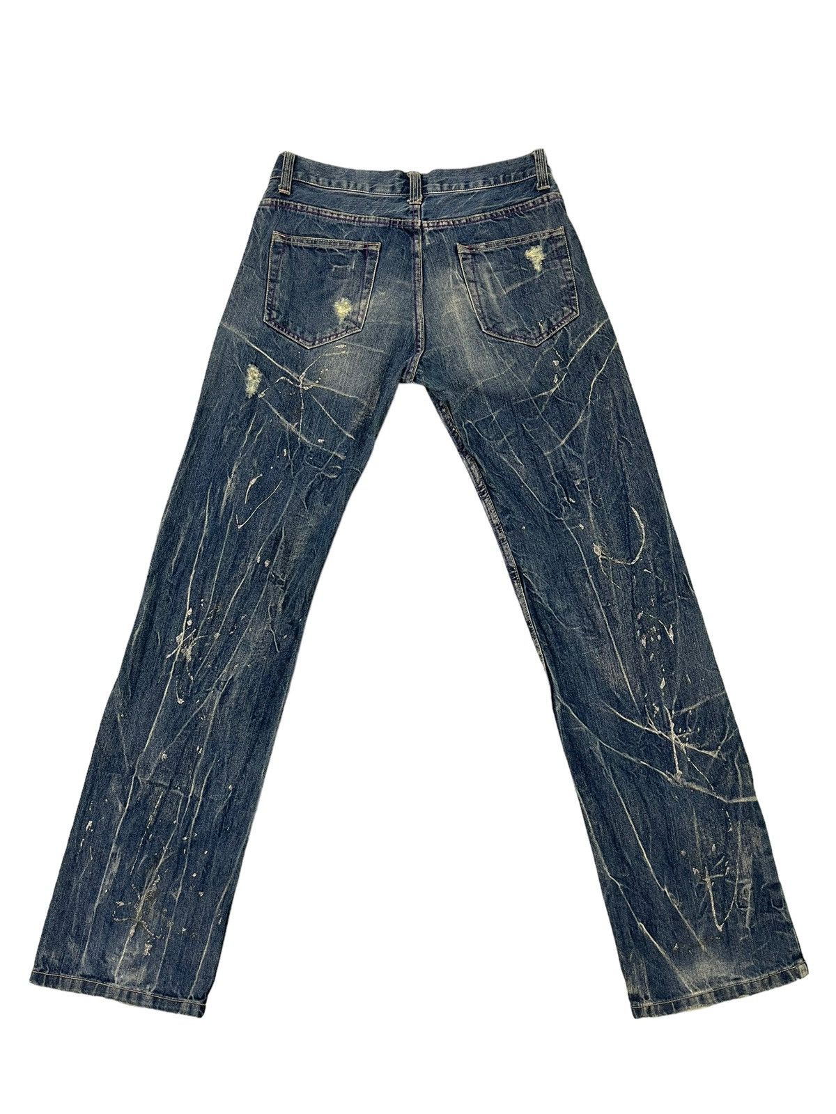 Japanese Brand Painter Distress Jeans Nylaus Acid Wash Regular Denim 6🟦 Size US 31 - 12 Thumbnail