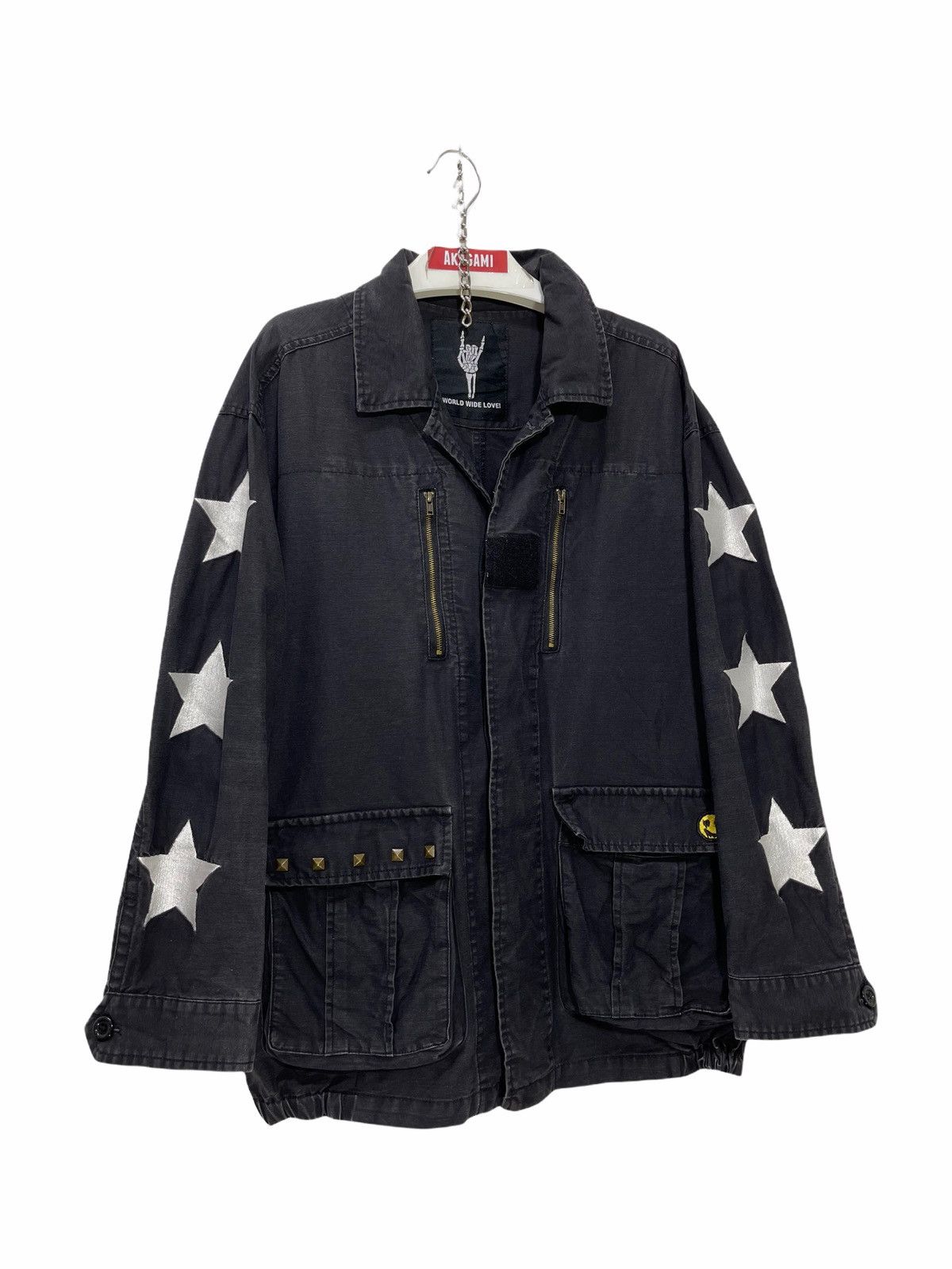 Japanese Brand 🎶World Wide Love Big Printed Military Jacket 12🟩 Size US M / EU 48-50 / 2 - 3 Thumbnail