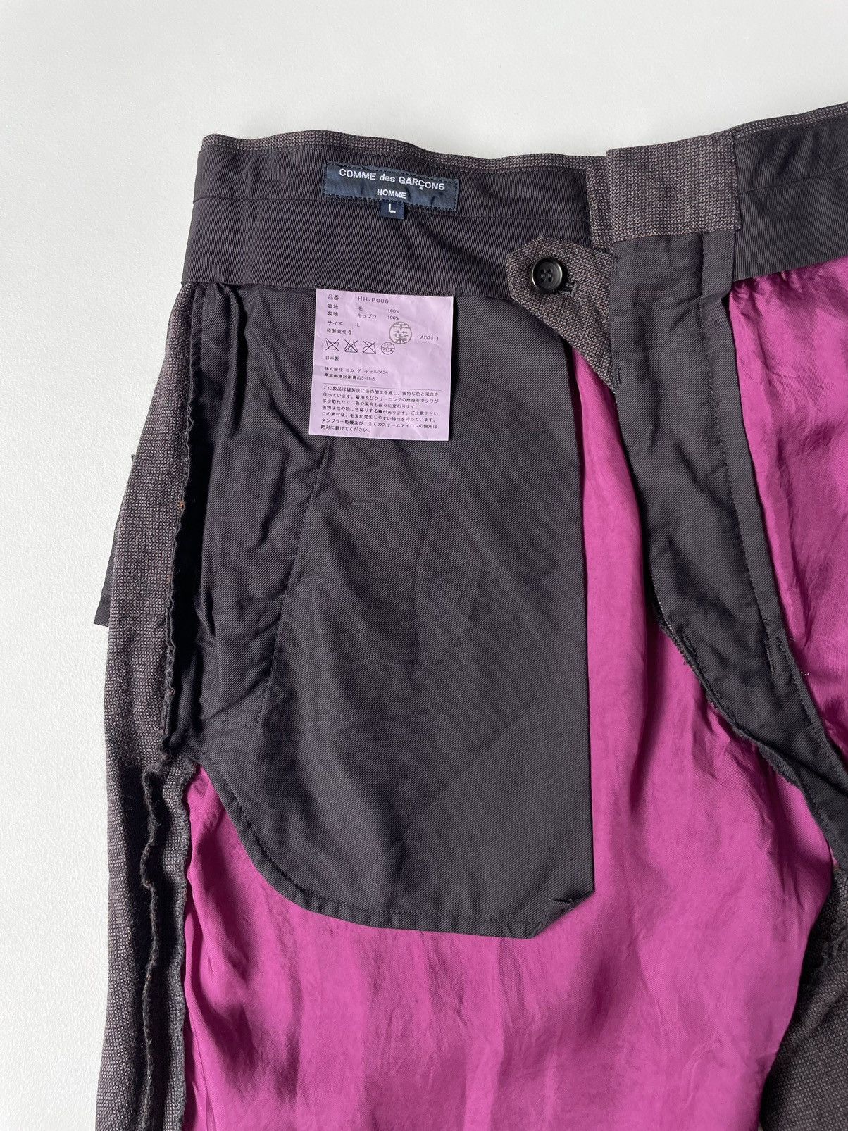 Comme des Garcons Homme A/W 11 Micro Check Wool Trousers Size US 32 / EU 48 - 3 Thumbnail