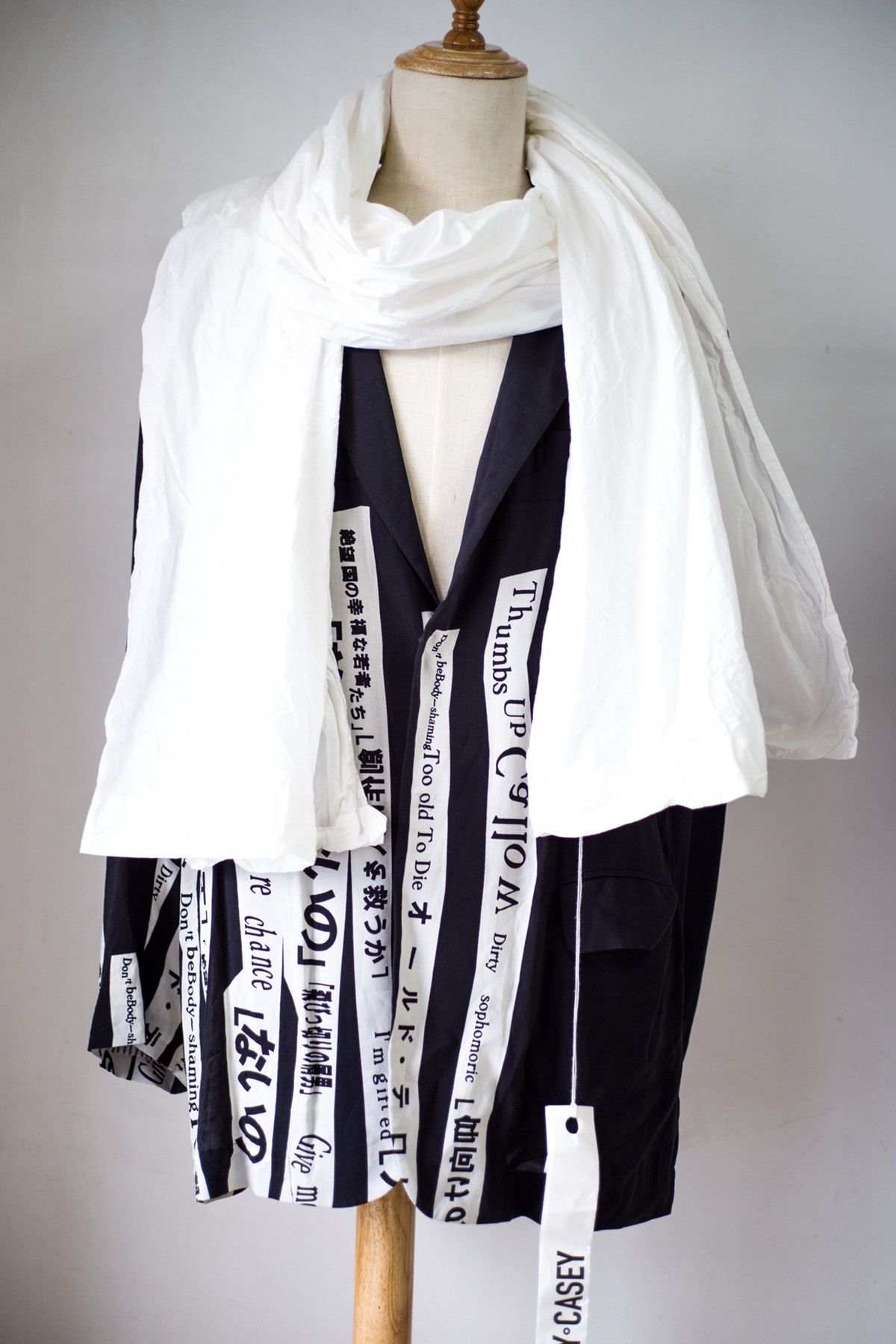 Casey Casey White Paper Cotton Scarf Size ONE SIZE - 1 Thumbnail