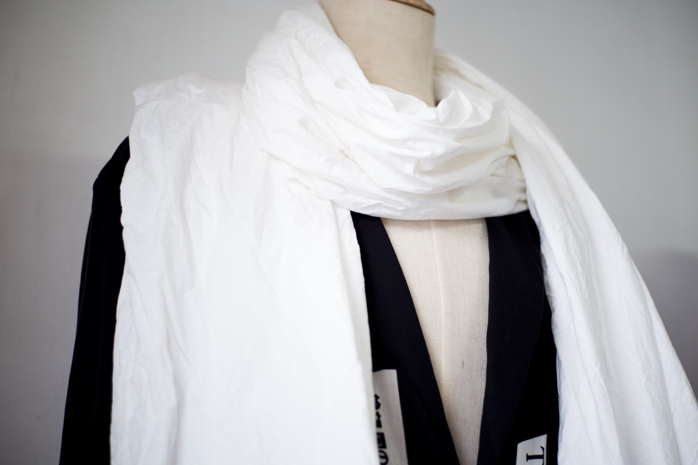 Casey Casey White Paper Cotton Scarf Size ONE SIZE - 2 Thumbnail