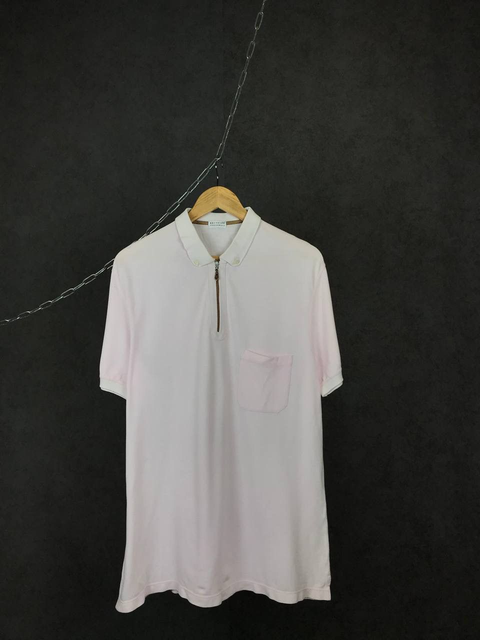 Brunello Cucinelli Brunello Cucinelli vintage luxury zip polo tee Size US XL / EU 56 / 4 - 1 Thumbnail