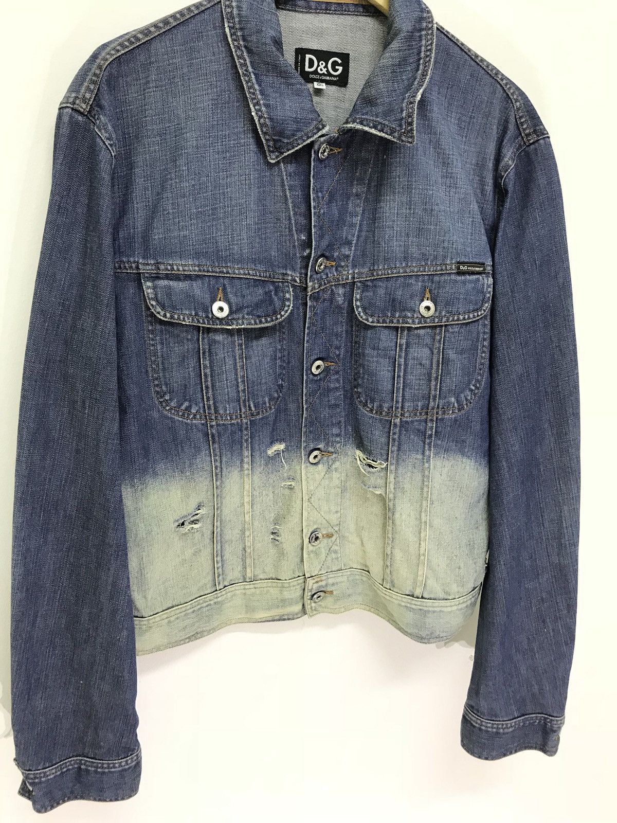 Dolce & Gabbana D&G Dolce & Gabbana Distressed Denim Jacket Two Tone 6🟩3 Size US M / EU 48-50 / 2 - 2 Thumbnail