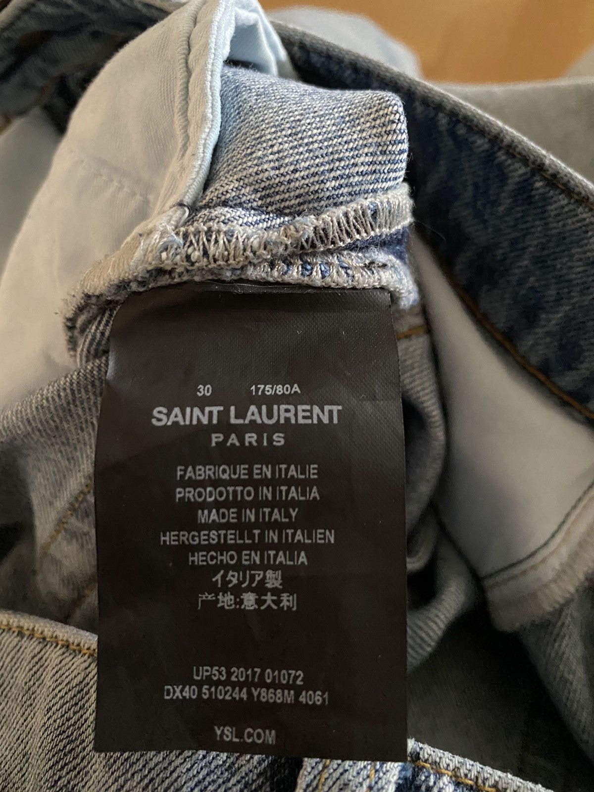 Saint Laurent Paris SS17 D02 in Light Faded Blue Wash Size US 30 / EU 46 - 6 Thumbnail