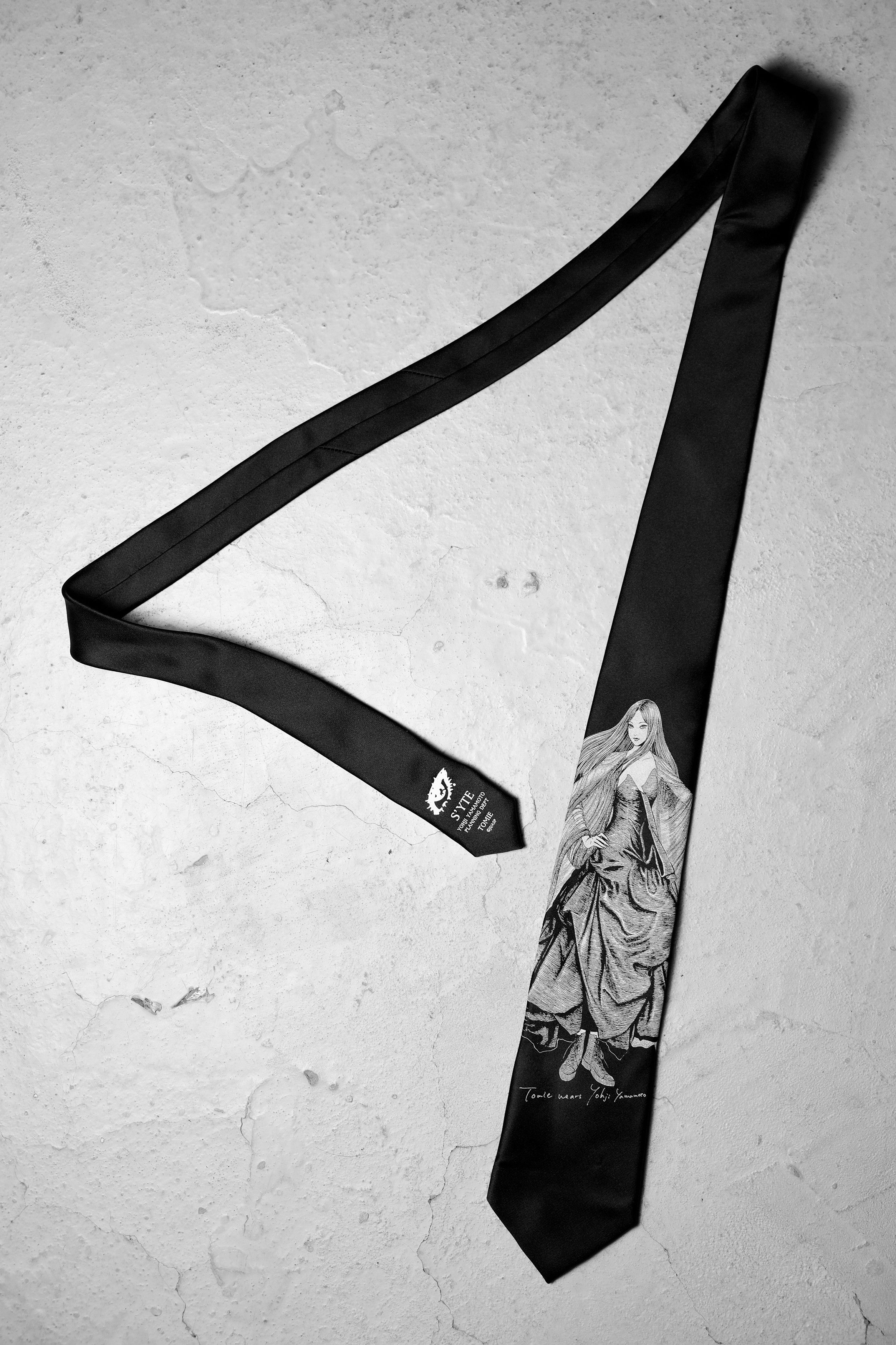 Japanese Brand × Yohji Yamamoto S'YTE Yohji Yamamoto x Junji Ito  “Tomie”Satin Regular Tie | Grailed
