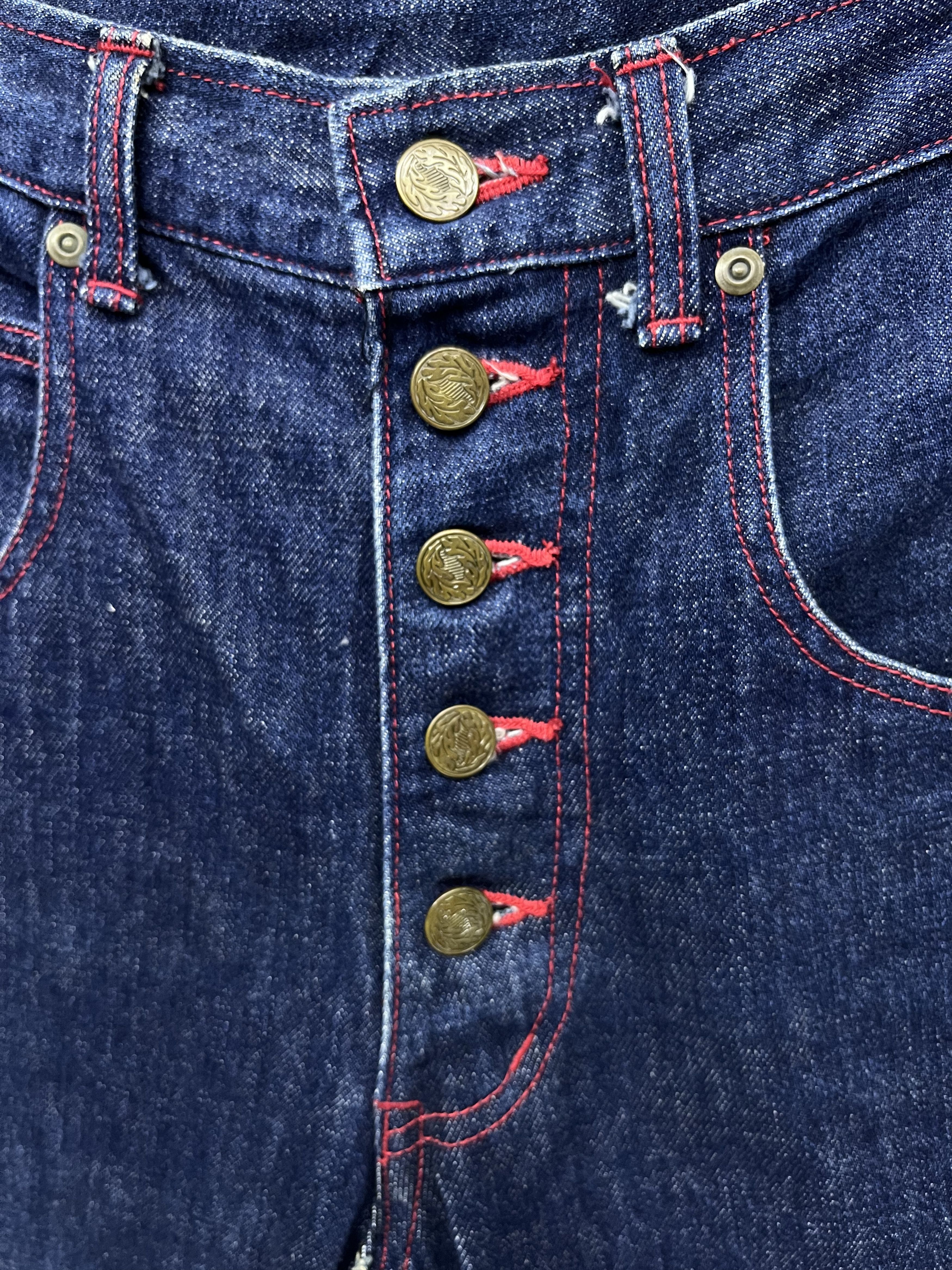 Vintage ACIDJAZZ Punk Distressed Blow Out Patch Tartan Knee Denim Size US 30 / EU 46 - 3 Thumbnail