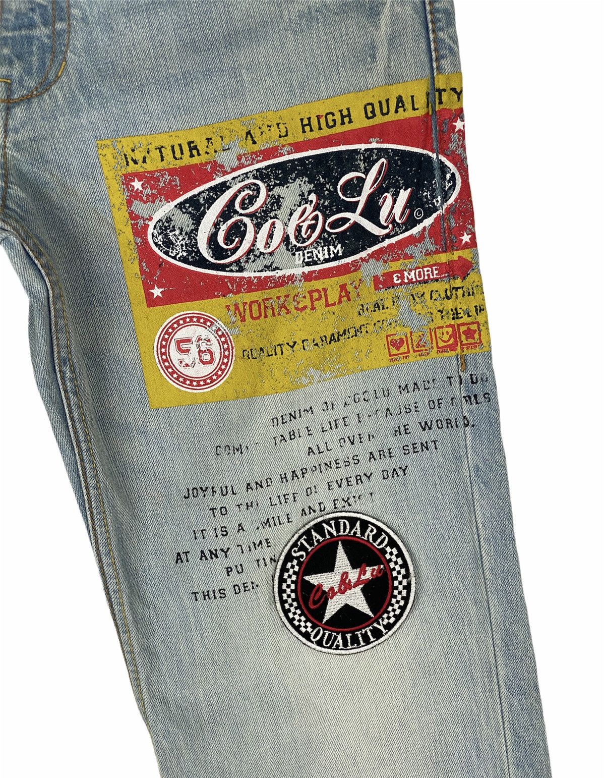 Japanese Brand × Vintage Japanese Brand Co&Lu Patchwork Letter Washed Denim Pants Size US 30 / EU 46 - 7 Thumbnail