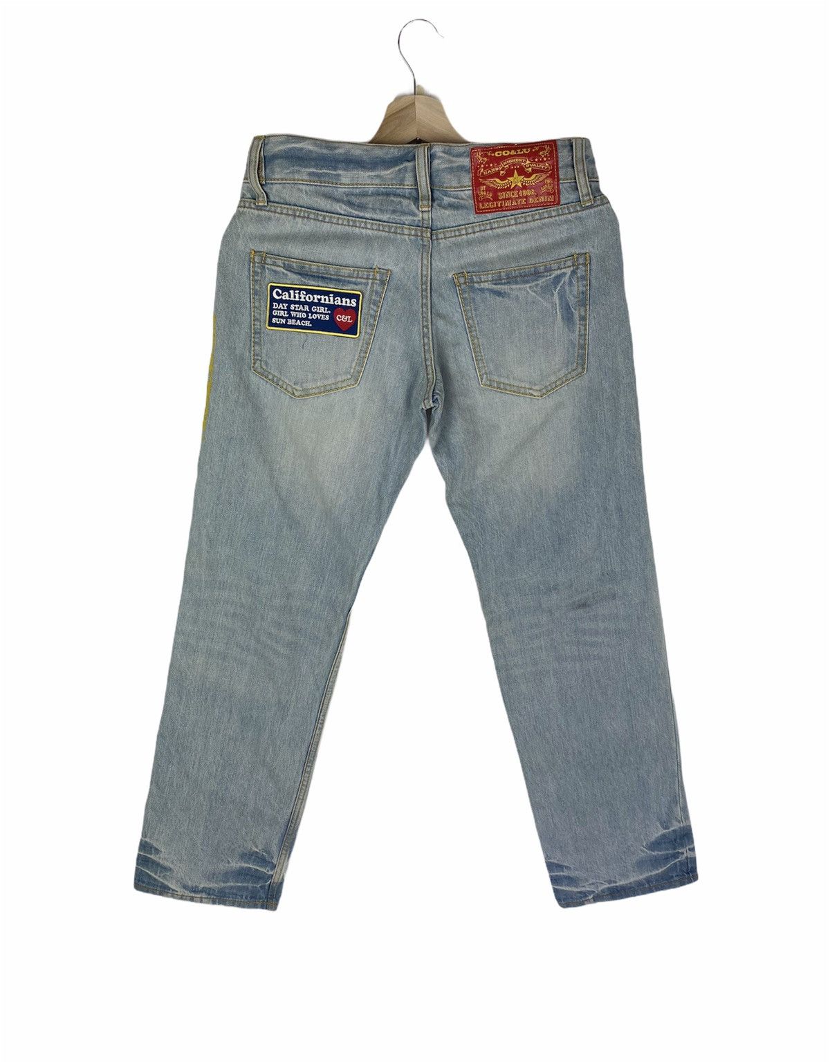 Japanese Brand × Vintage Japanese Brand Co&Lu Patchwork Letter Washed Denim Pants Size US 30 / EU 46 - 2 Thumbnail