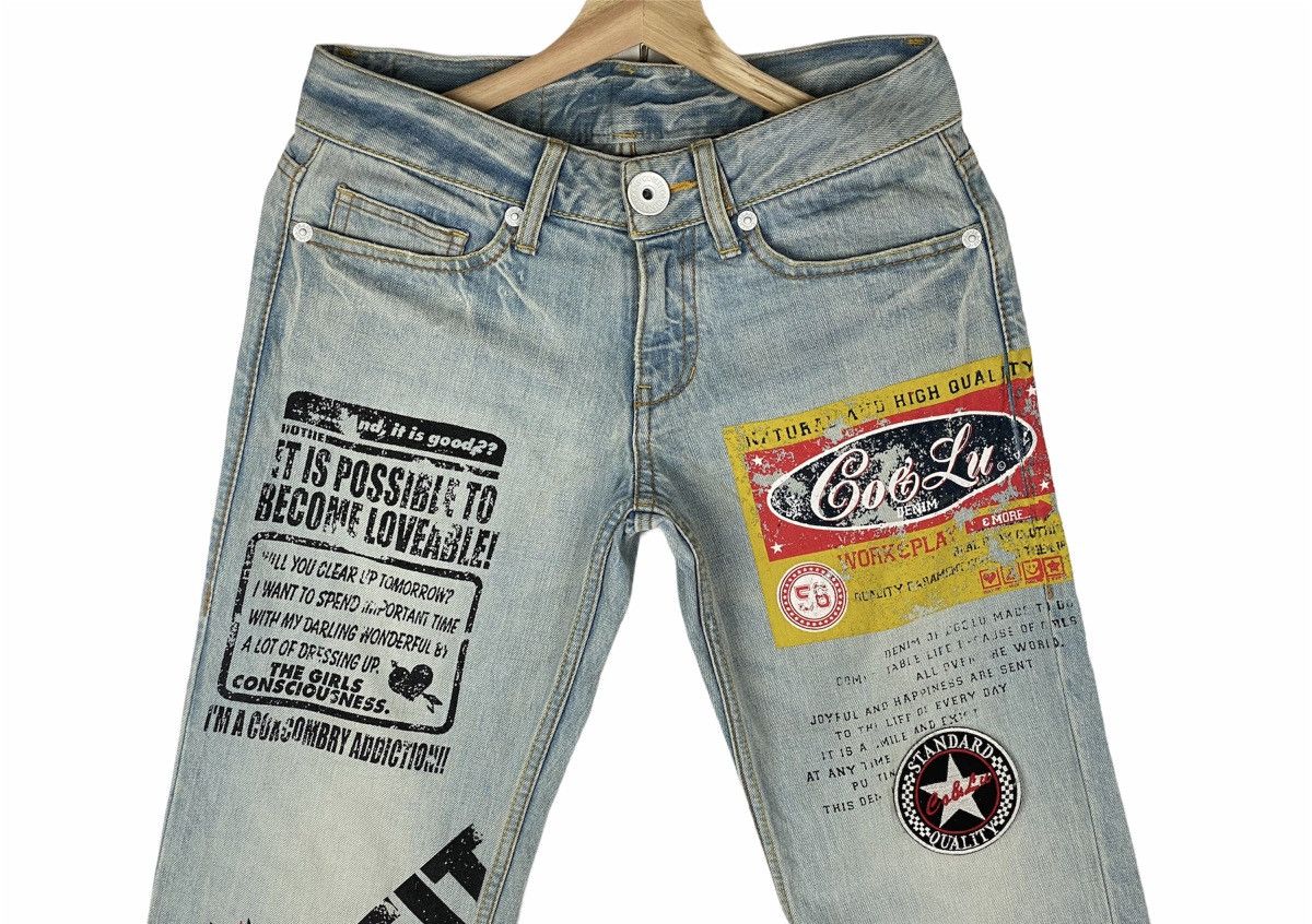 Japanese Brand × Vintage Japanese Brand Co&Lu Patchwork Letter Washed Denim Pants Size US 30 / EU 46 - 3 Thumbnail