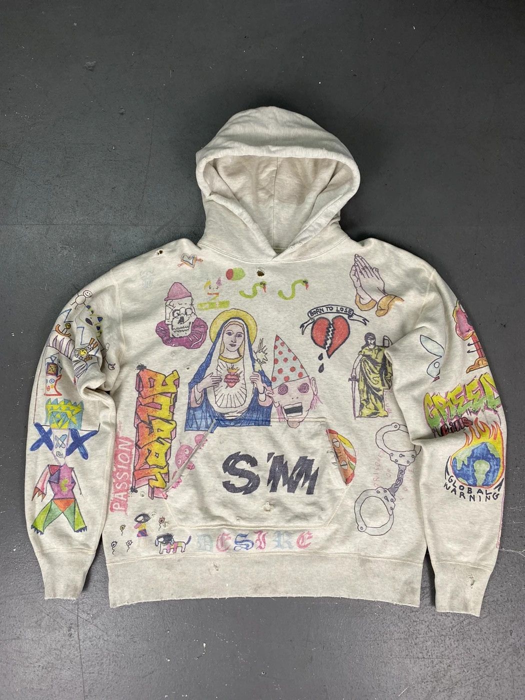 READYMADE Saint Michael GRAFFITI HOODIE | Grailed