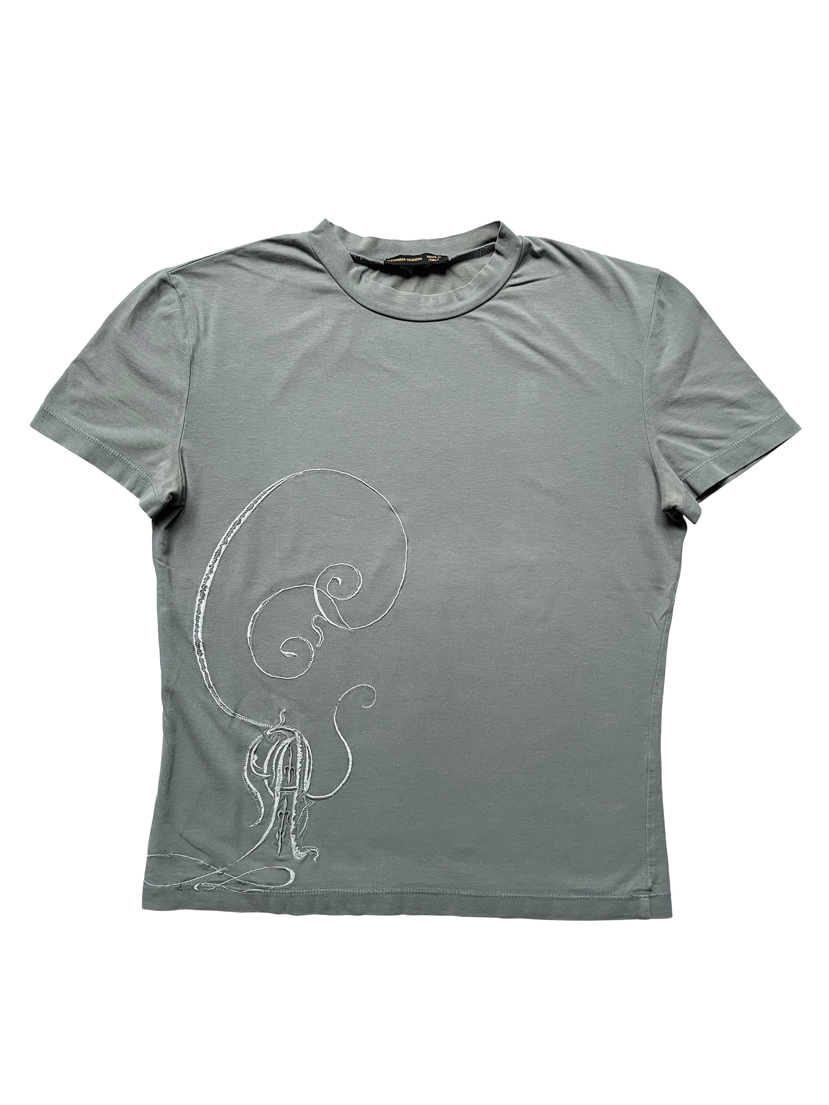 Alexander McQueen ⚡️QUICK SALE⚡️1990s' Alexander McQueen Grey Tshirt Size L / US 10 / IT 46 - 1 Thumbnail