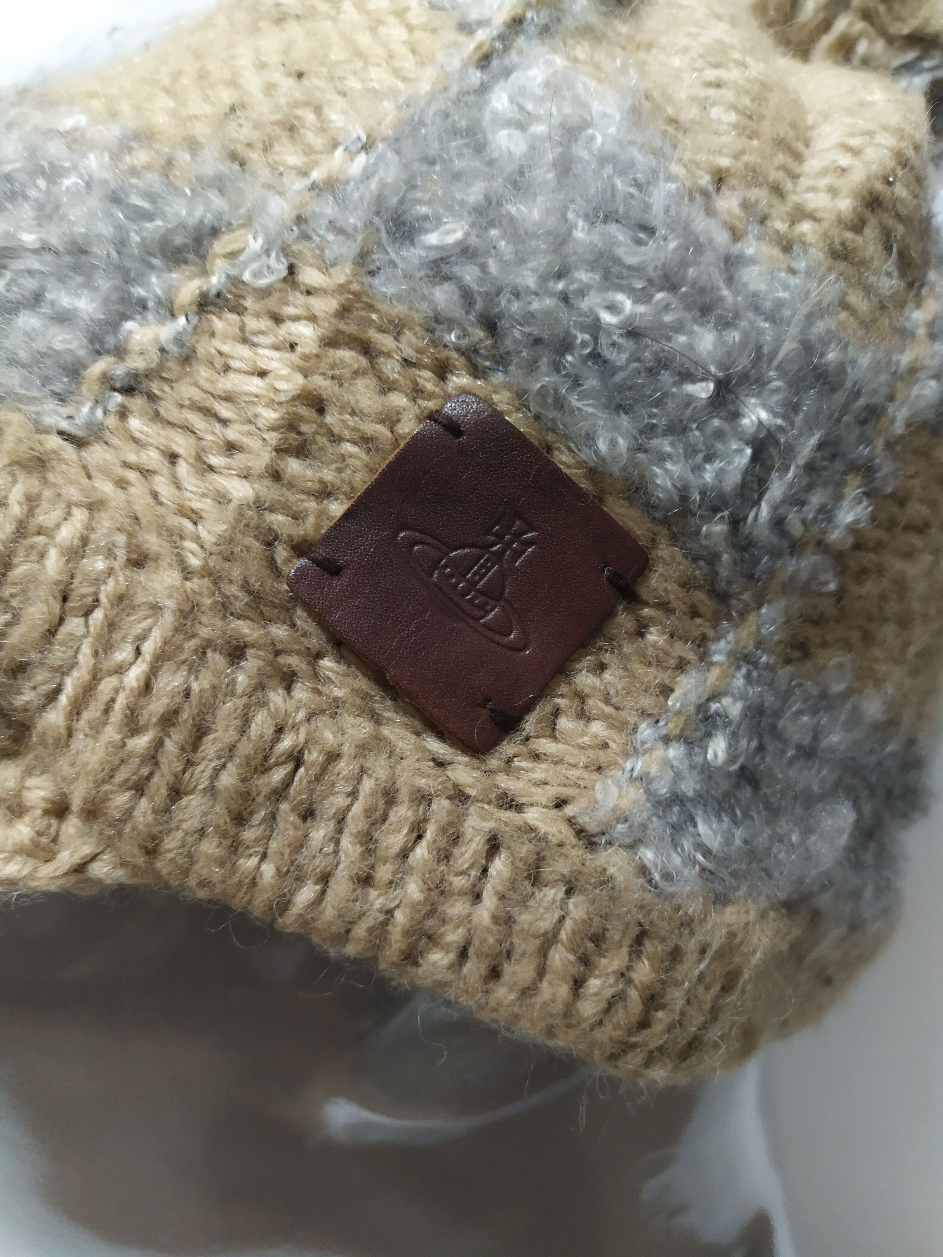 Vivienne Westwood 🔥Vivienne Westwood Knitted Leather Patch Orb Logo Hats Size ONE SIZE - 2 Thumbnail